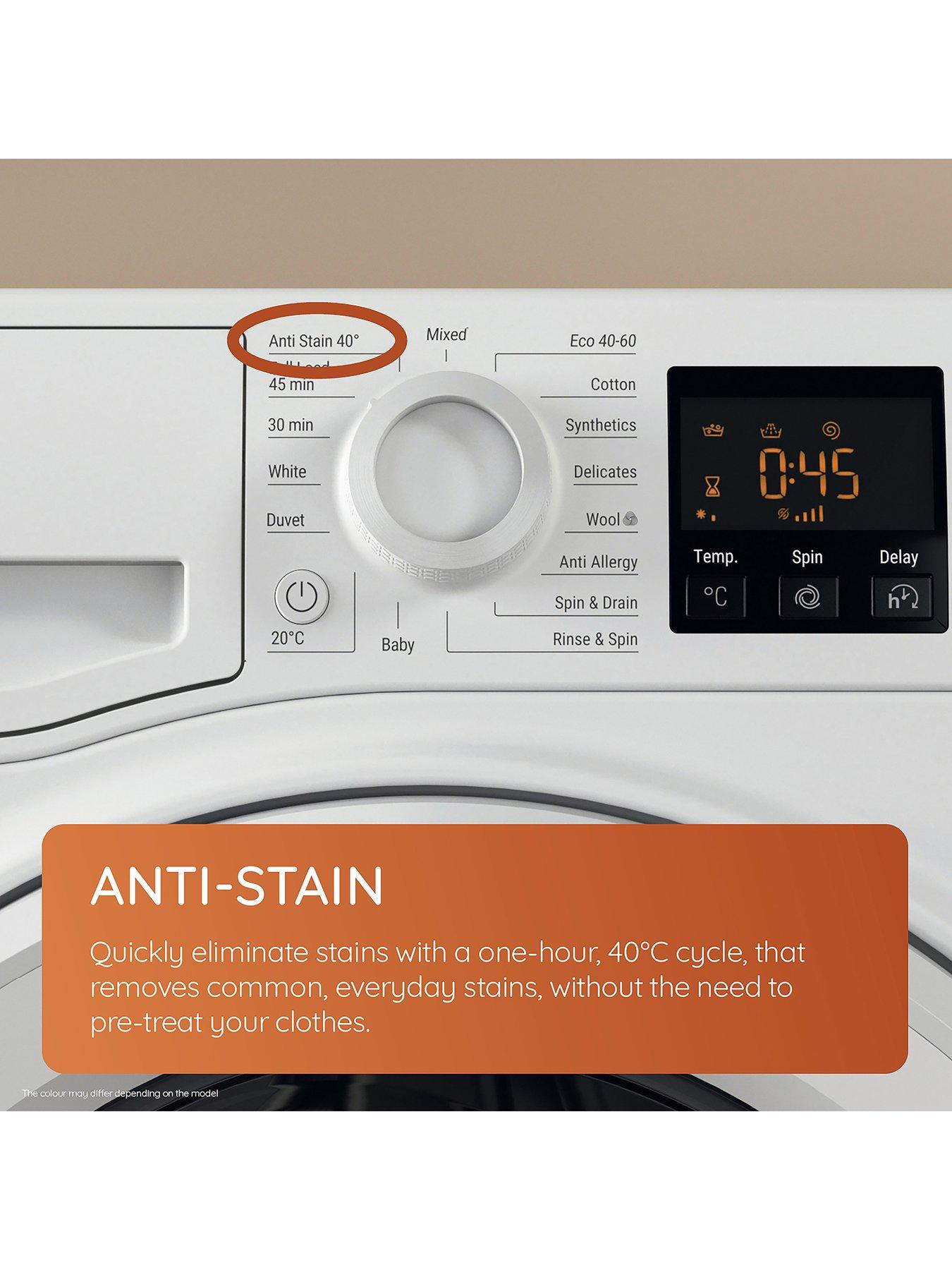 Image 4 of 8 of Hotpoint Anti-Stain NSWM7469BSUK 7kg Load, 1400 Spin Washing Machine - Black - A Rated