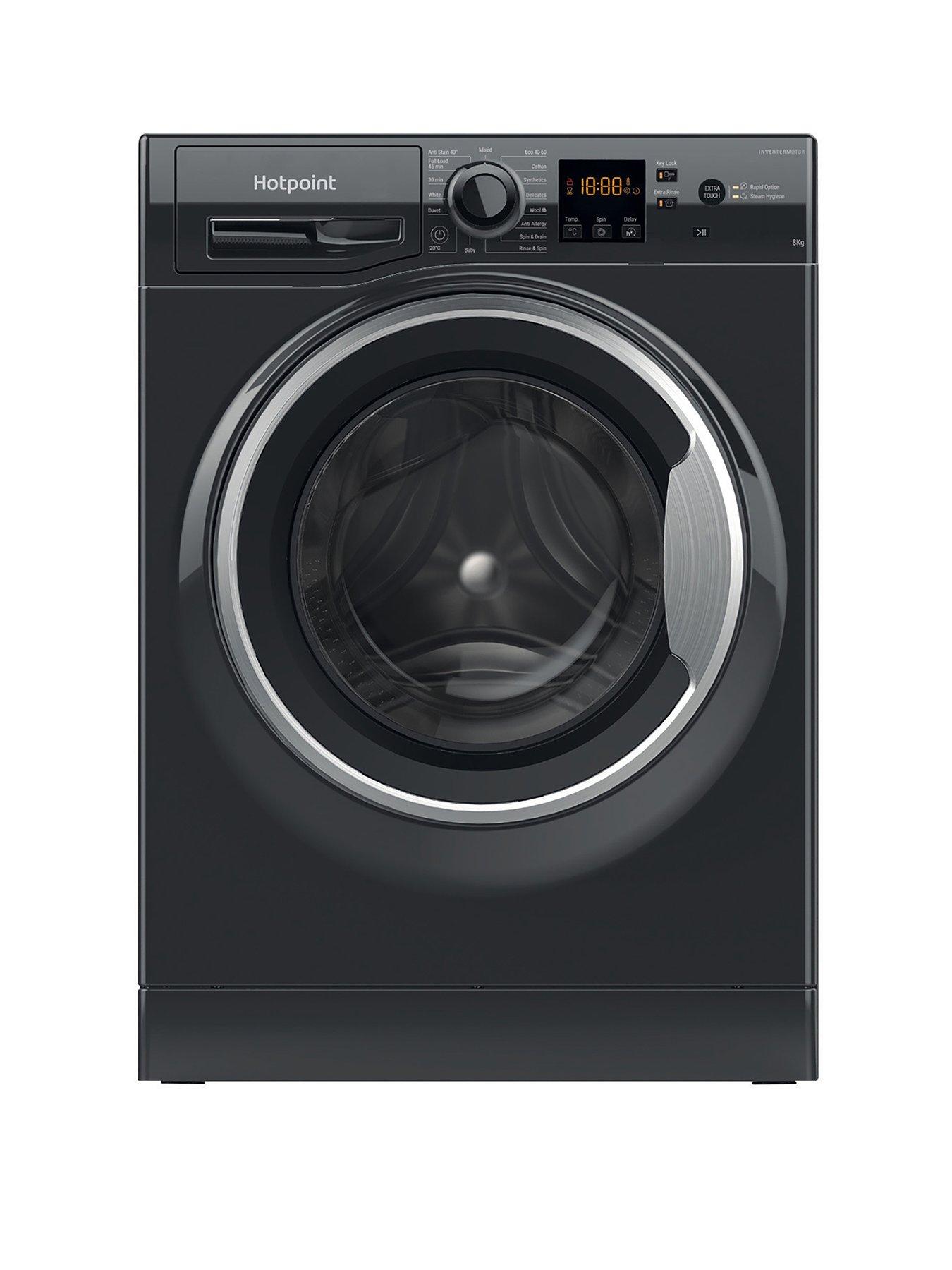 Hotpoint Anti-Stain NSWM846BSUK 8kg Load, 1400 Spin Washing Machine - Black - A Rated