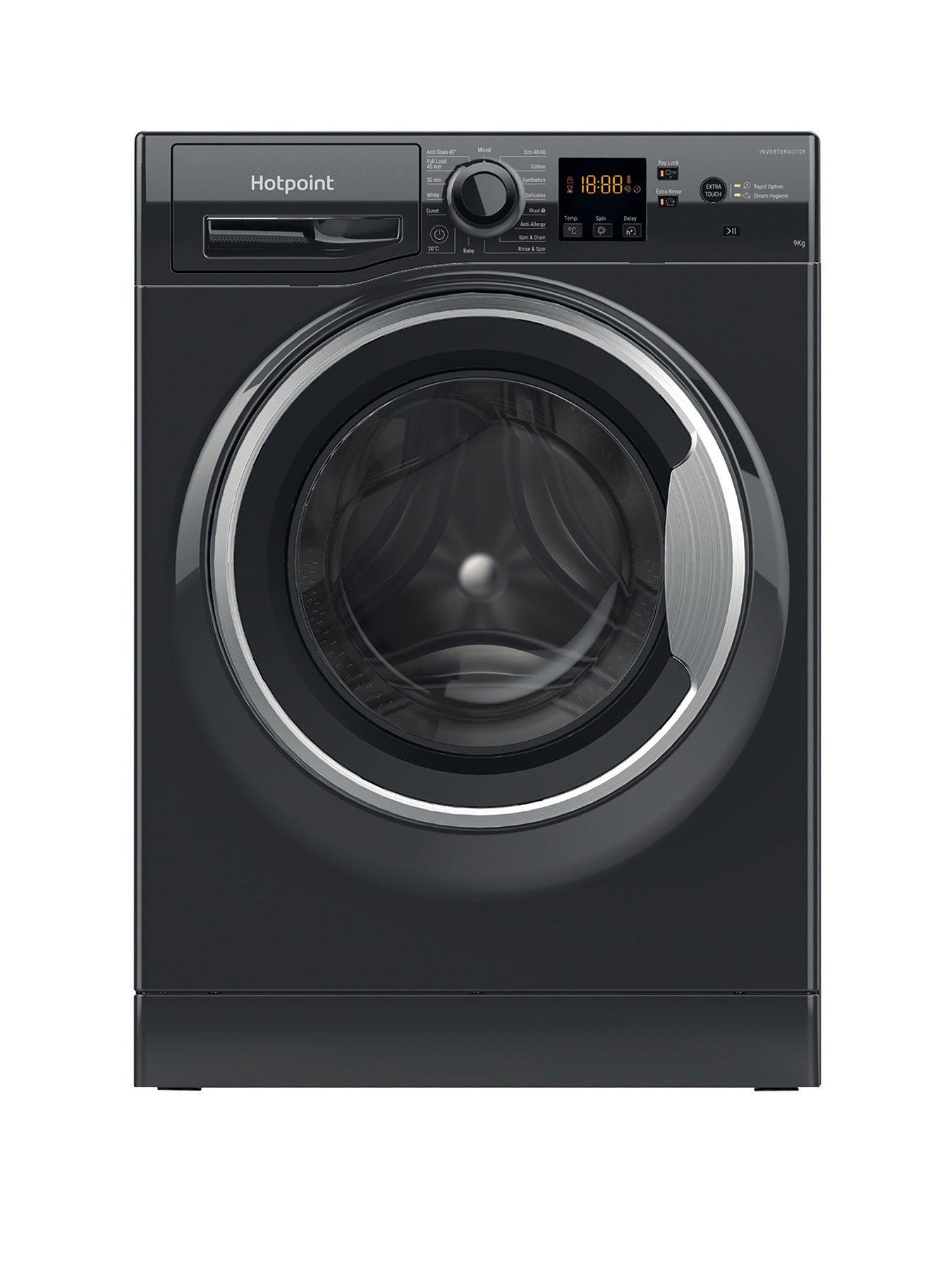 Hotpoint Anti-Stain NSWM946BSUK 9kg Load, 1400 Spin Washing Machine - Black - A Rated