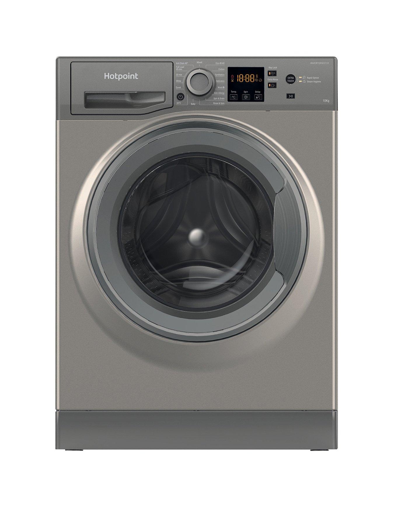 Hotpoint Anti-Stain NSWM1046GGUK 10kg Load, 1400 Spin Washing Machine - Graphite - A Rated