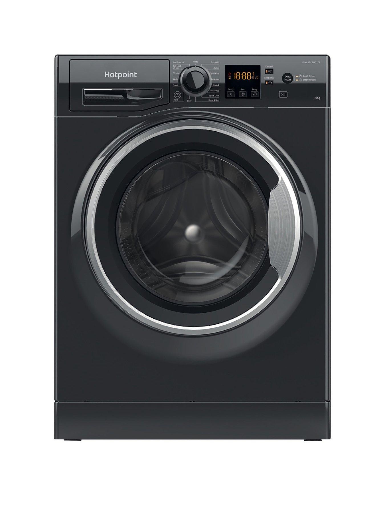 undefined Anti-Stain NSWM1046BSUK 10kg Load, 1400 Spin Washing Machine - Black - A Rated
