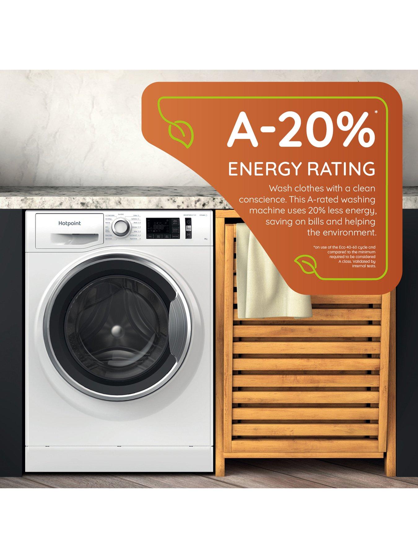 Image 4 of 7 of Hotpoint ActiveCare NM11948WCAUK 9kg Load, 1400 Spin Washing Machine - White - A-20% Rated