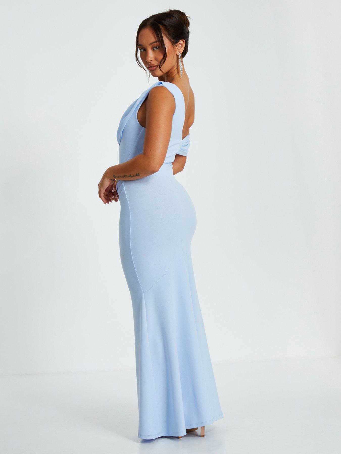 quiz asymmetric cowl neck maxi dress Aisle-3 Quiz Women's Asymmetric Cowl Neck Maxi Dress