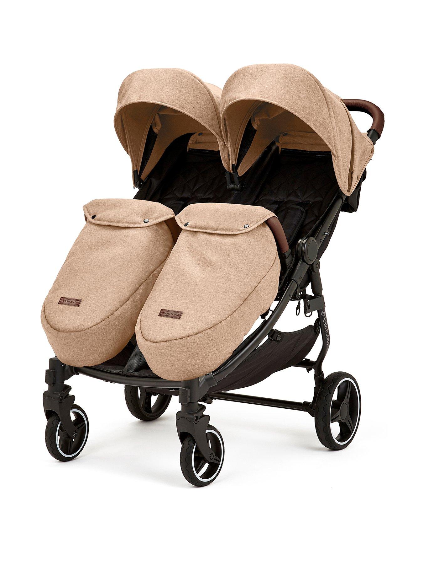 Image 1 of 7 of Ickle Bubba Venus Max Double Stroller - Black / Biscuit / Tan