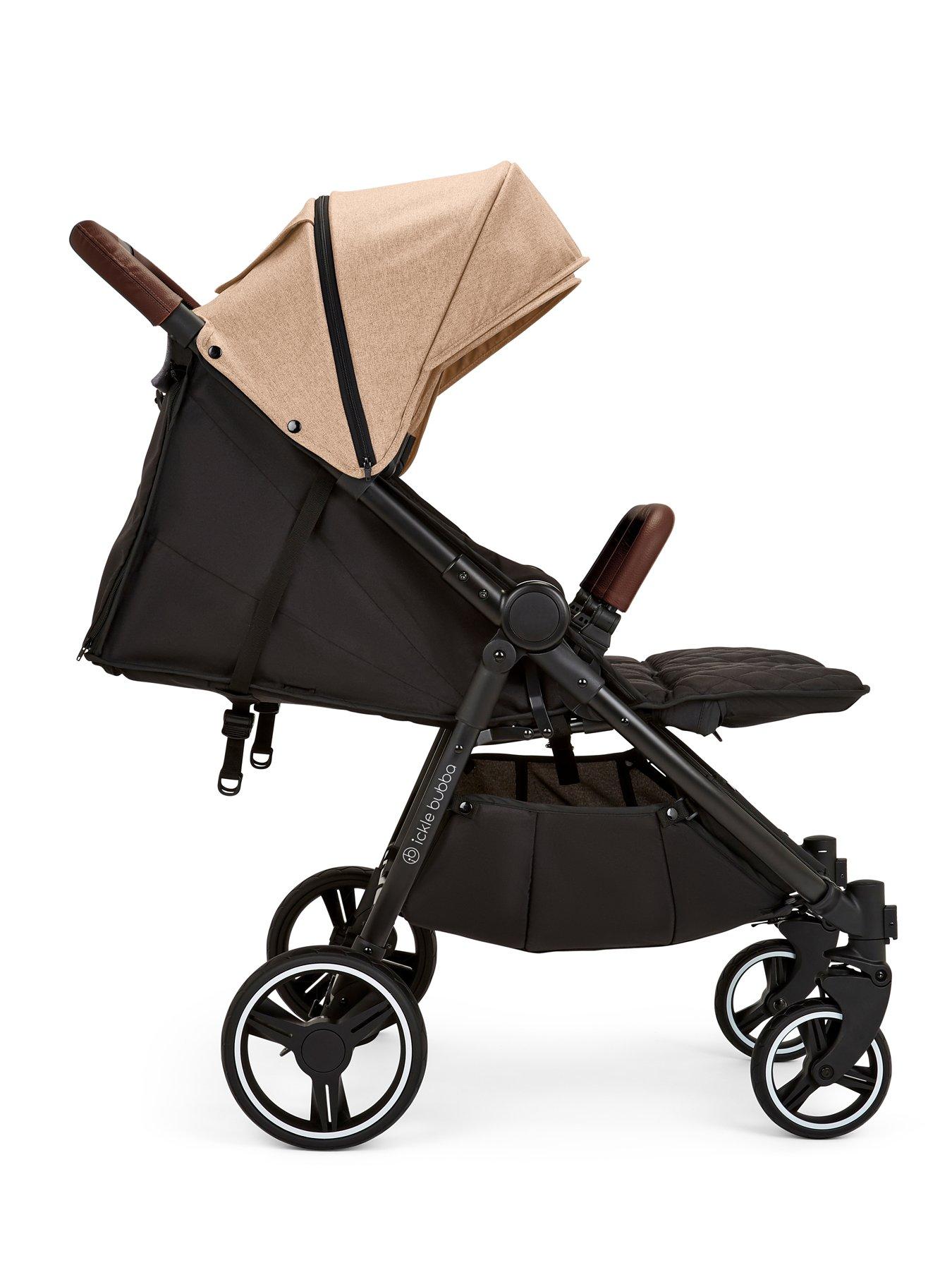 Image 4 of 7 of Ickle Bubba Venus Max Double Stroller - Black / Biscuit / Tan
