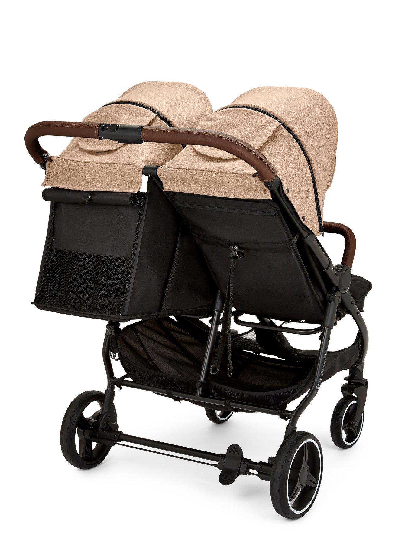 Image 5 of 7 of Ickle Bubba Venus Max Double Stroller - Black / Biscuit / Tan