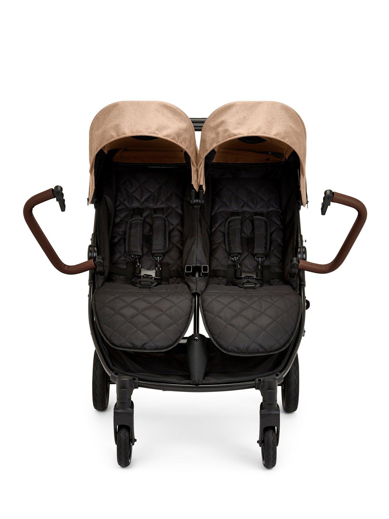 Image 6 of 7 of Ickle Bubba Venus Max Double Stroller - Black / Biscuit / Tan