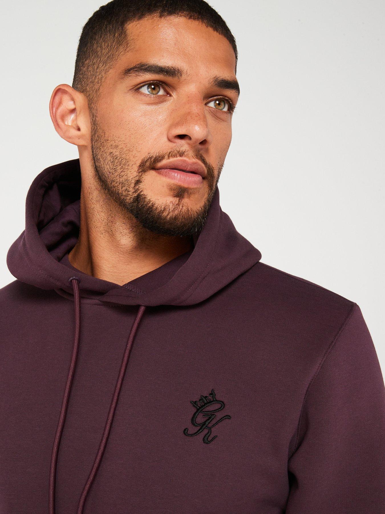 Burgundy gym king hoodie sales