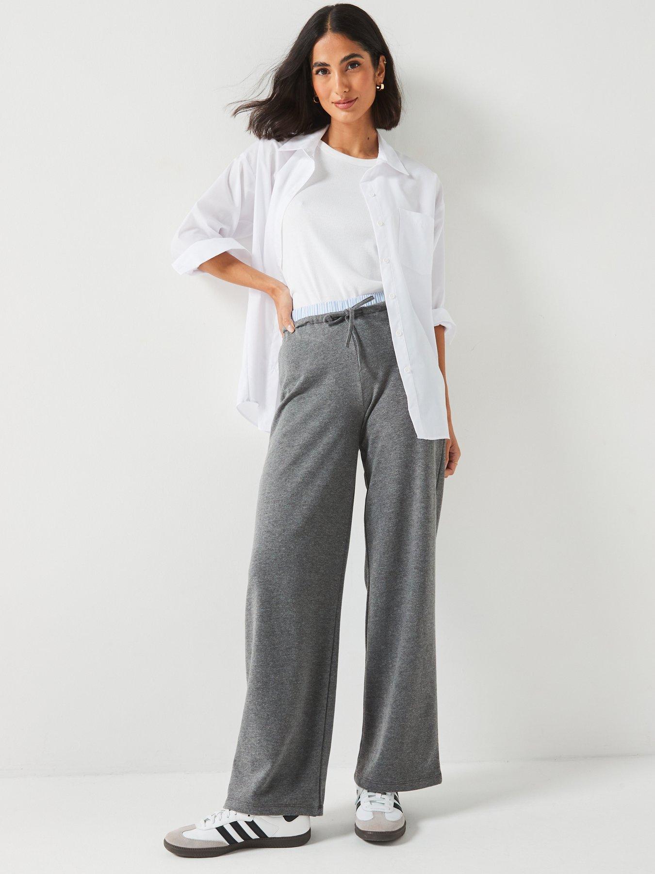 Image 3 of 5 of V by Very Stripe Waist Wide Leg Jogger - Grey