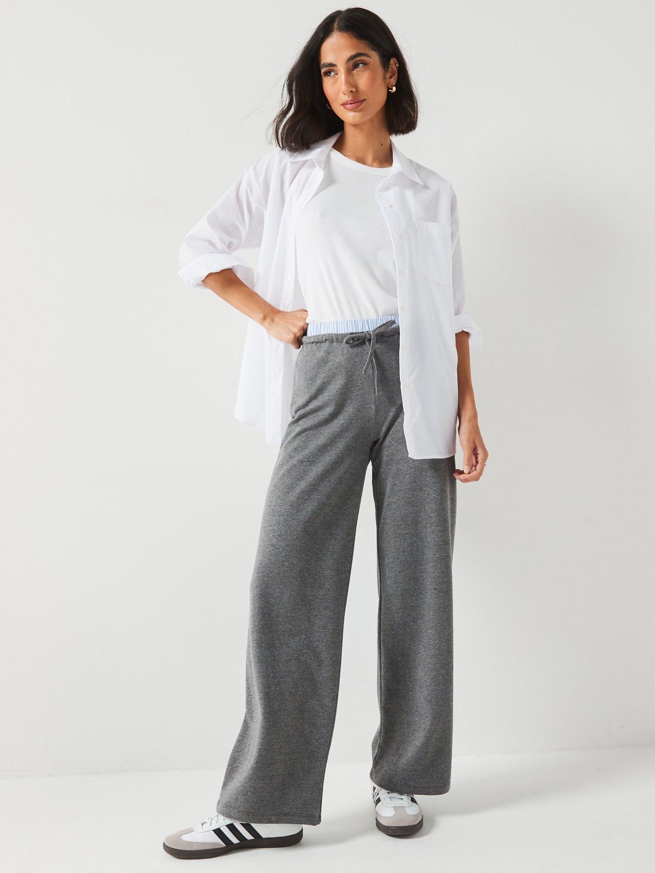 Image 5 of 5 of V by Very Stripe Waist Wide Leg Jogger - Grey