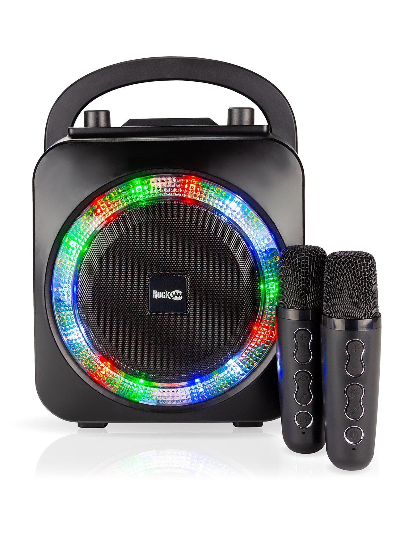 RockJam Party Speaker 2024 Model PS150PL Black with 2 Wireless Mics