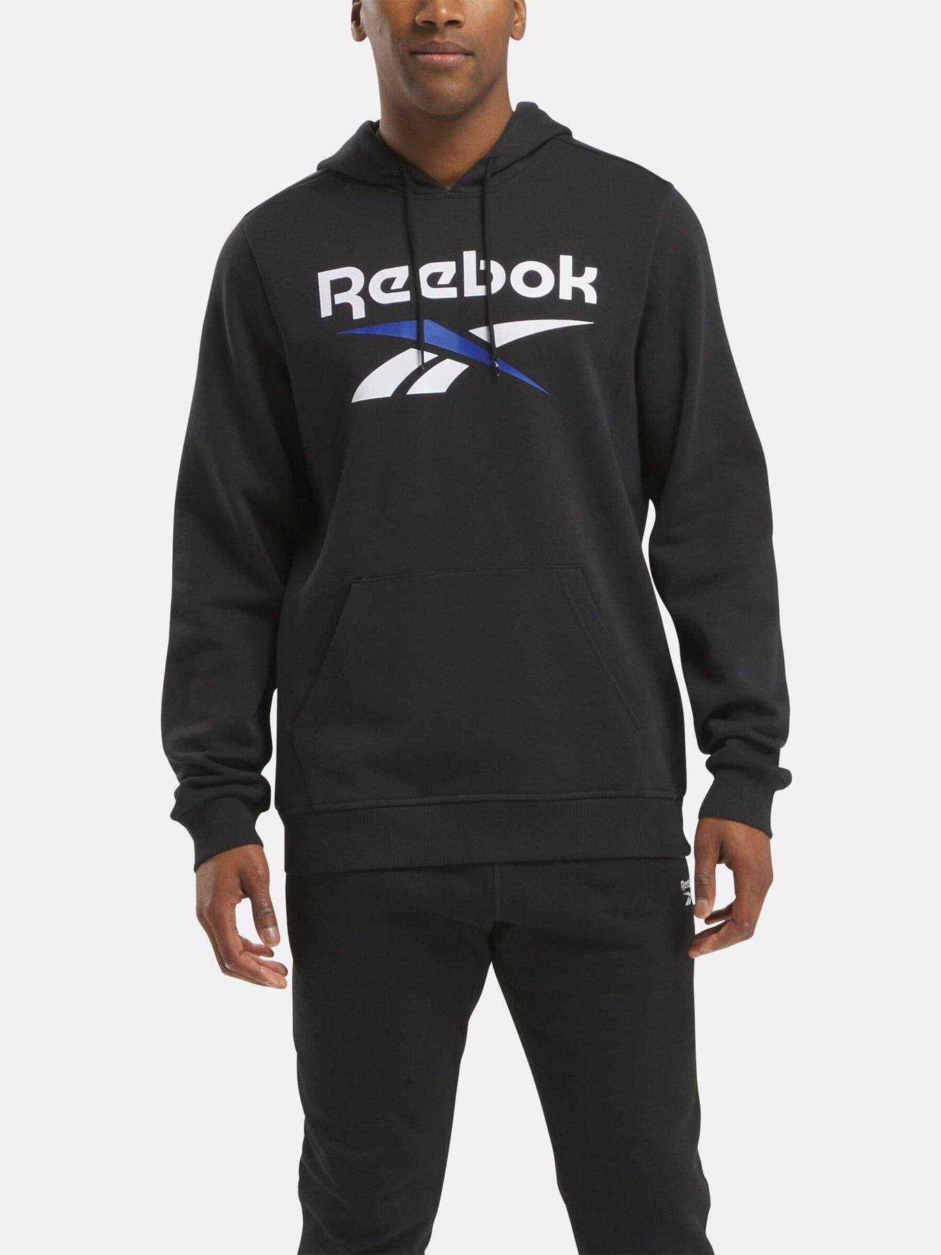 Mens Training Identity Big Logo Fleece Hoodie Black