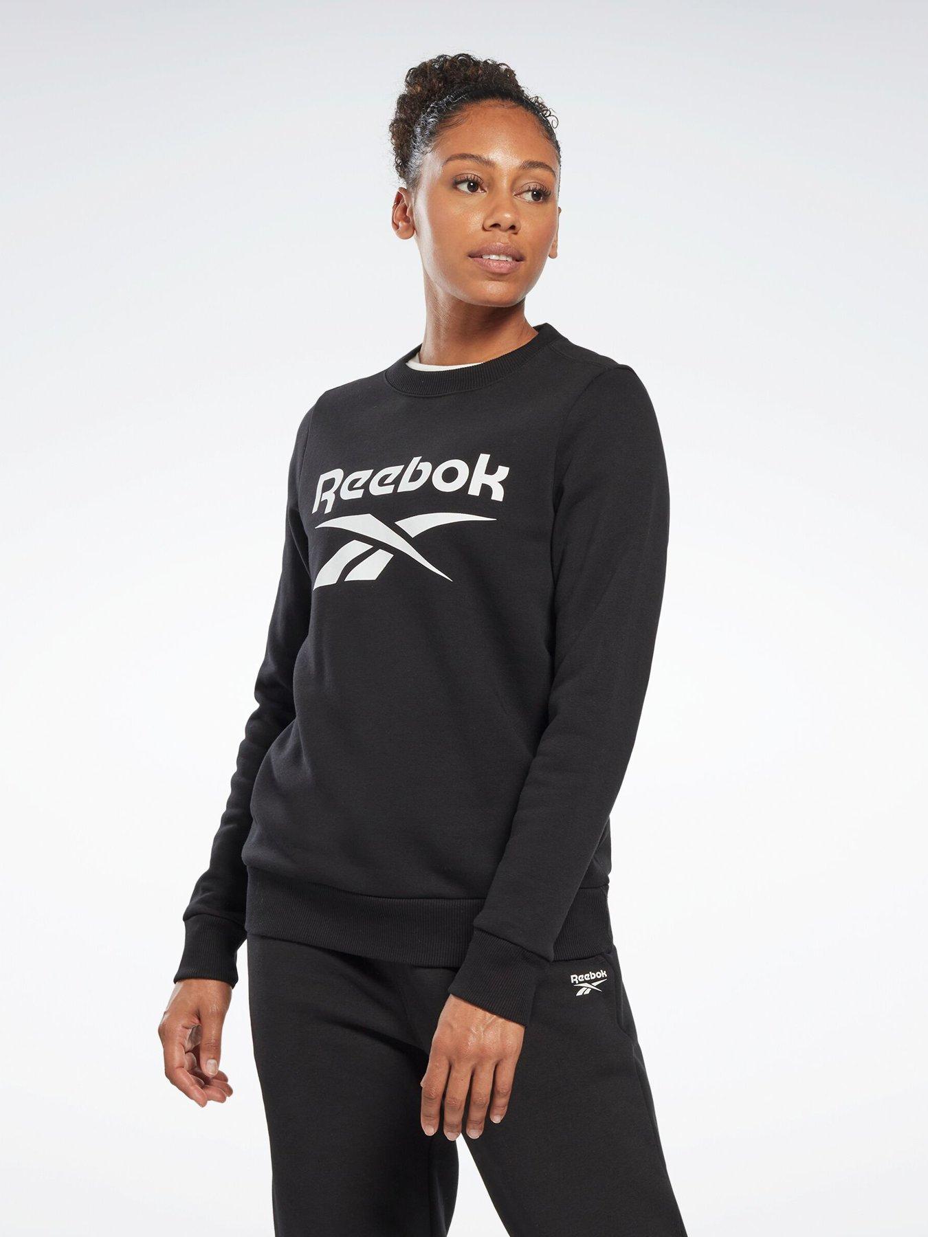 undefined Womens Training Identity Big Logo Fleece Crew - Black