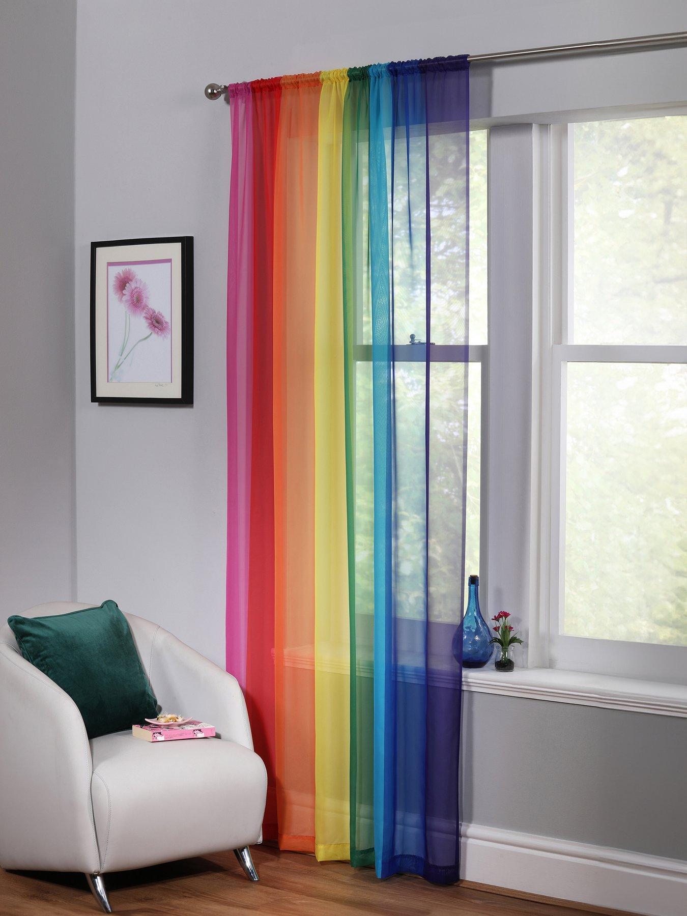 Product photograph of Rainbow Printed Voile Panel from very.co.uk