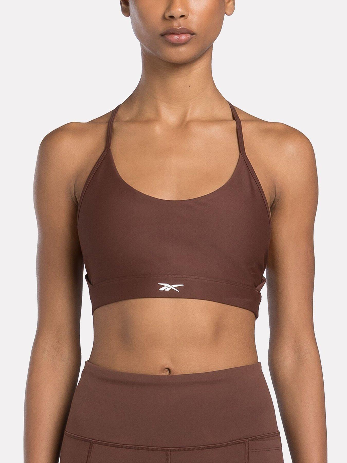 undefined Womens Training Lux Strappy Medium Support Sports Bra - Brown