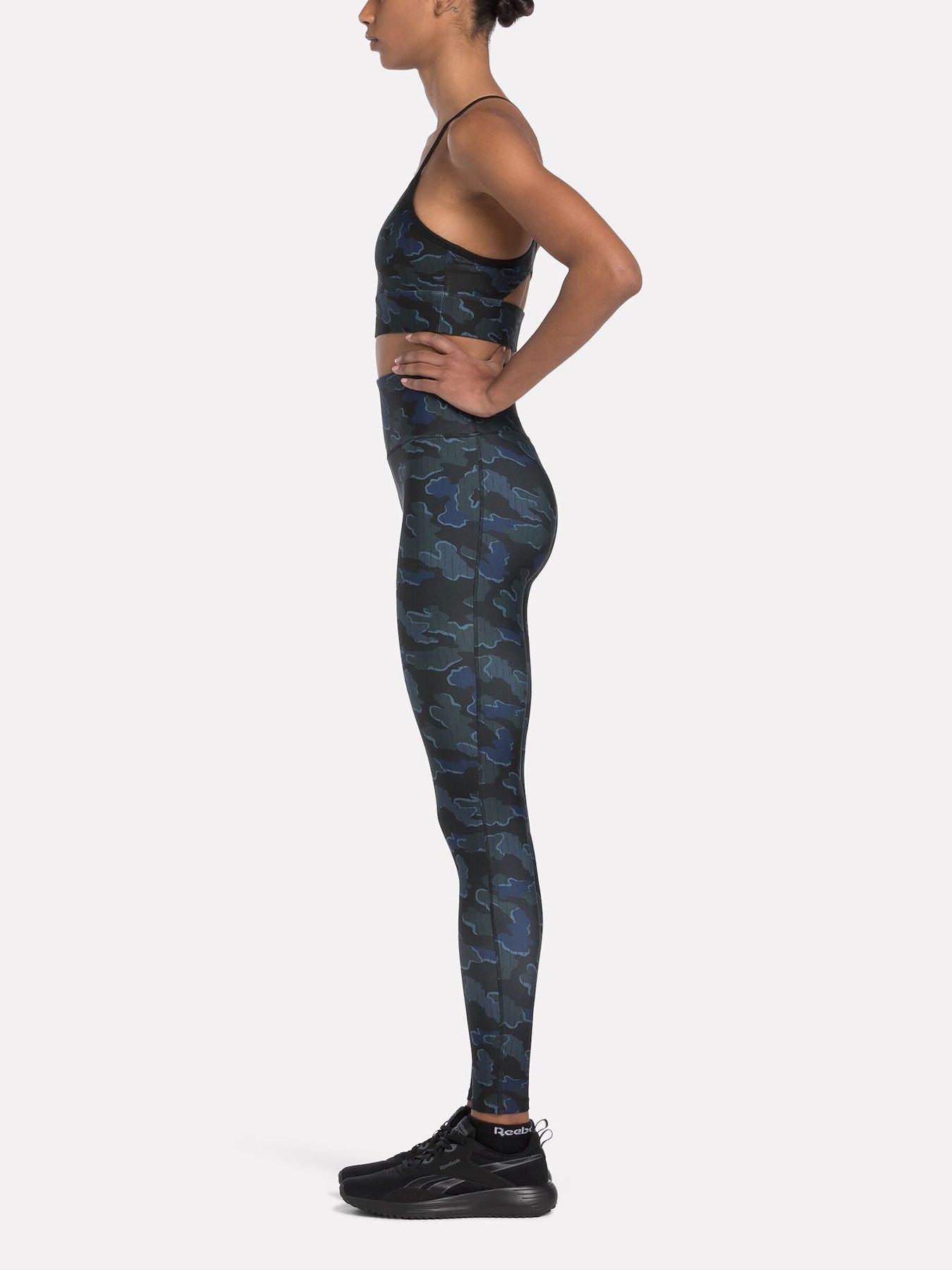 Image 3 of 6 of Reebok Womens Training Id Train Camo Low Support Sports Bra - Black