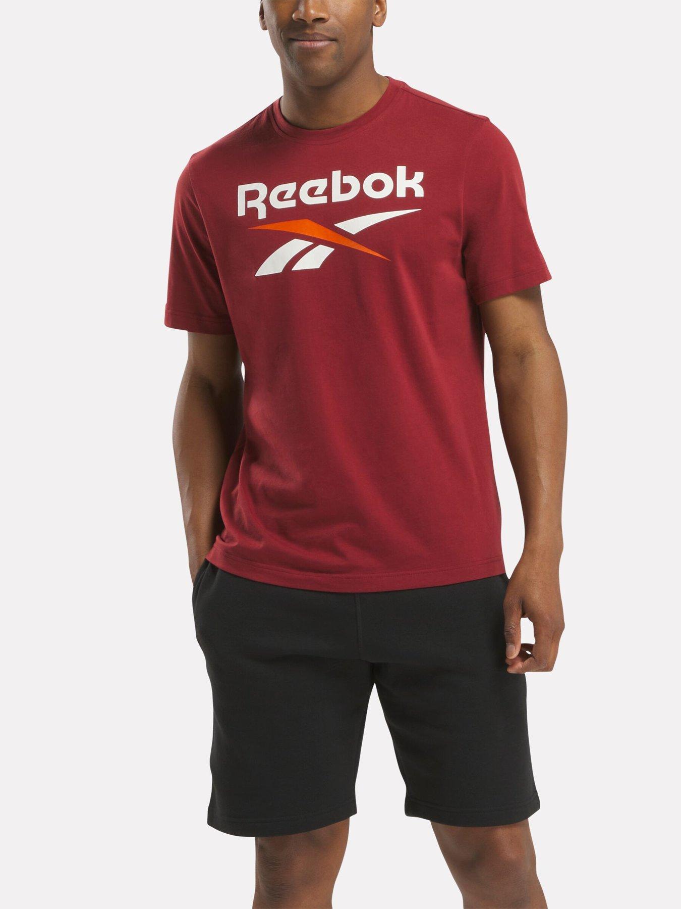 undefined Mens Training Identity Big Logo T-Shirt - Burgundy - Red