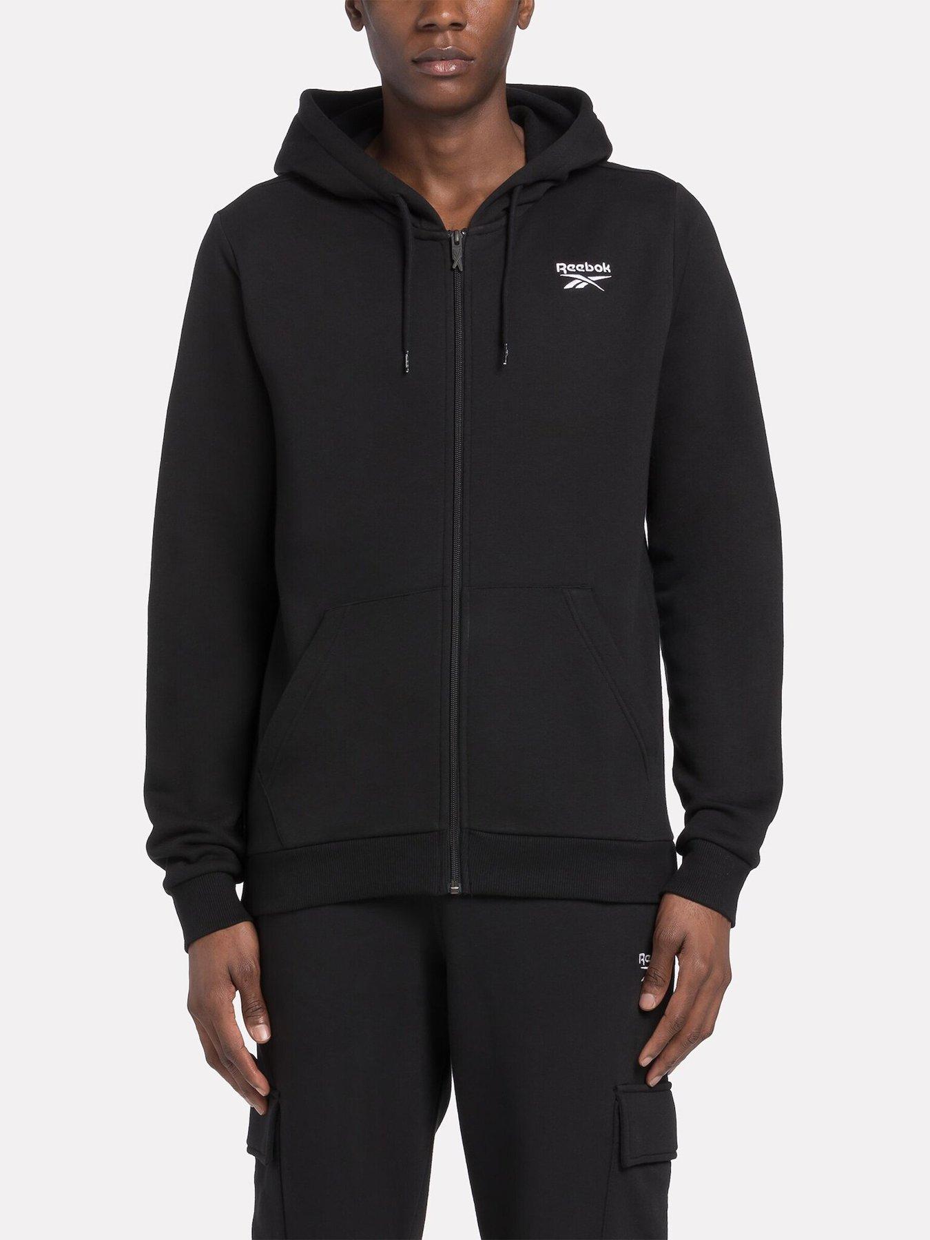 undefined Mens Training Identity Fleece Full Zip Hoodie - Black