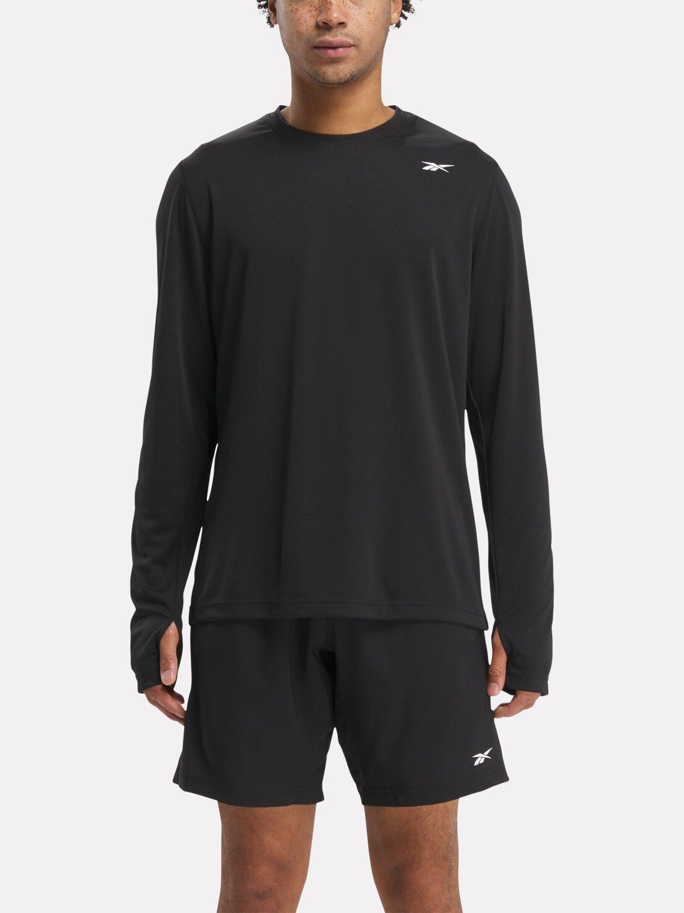 Reebok Mens Training Train Long Sleeve Tech T Shirt Black Very