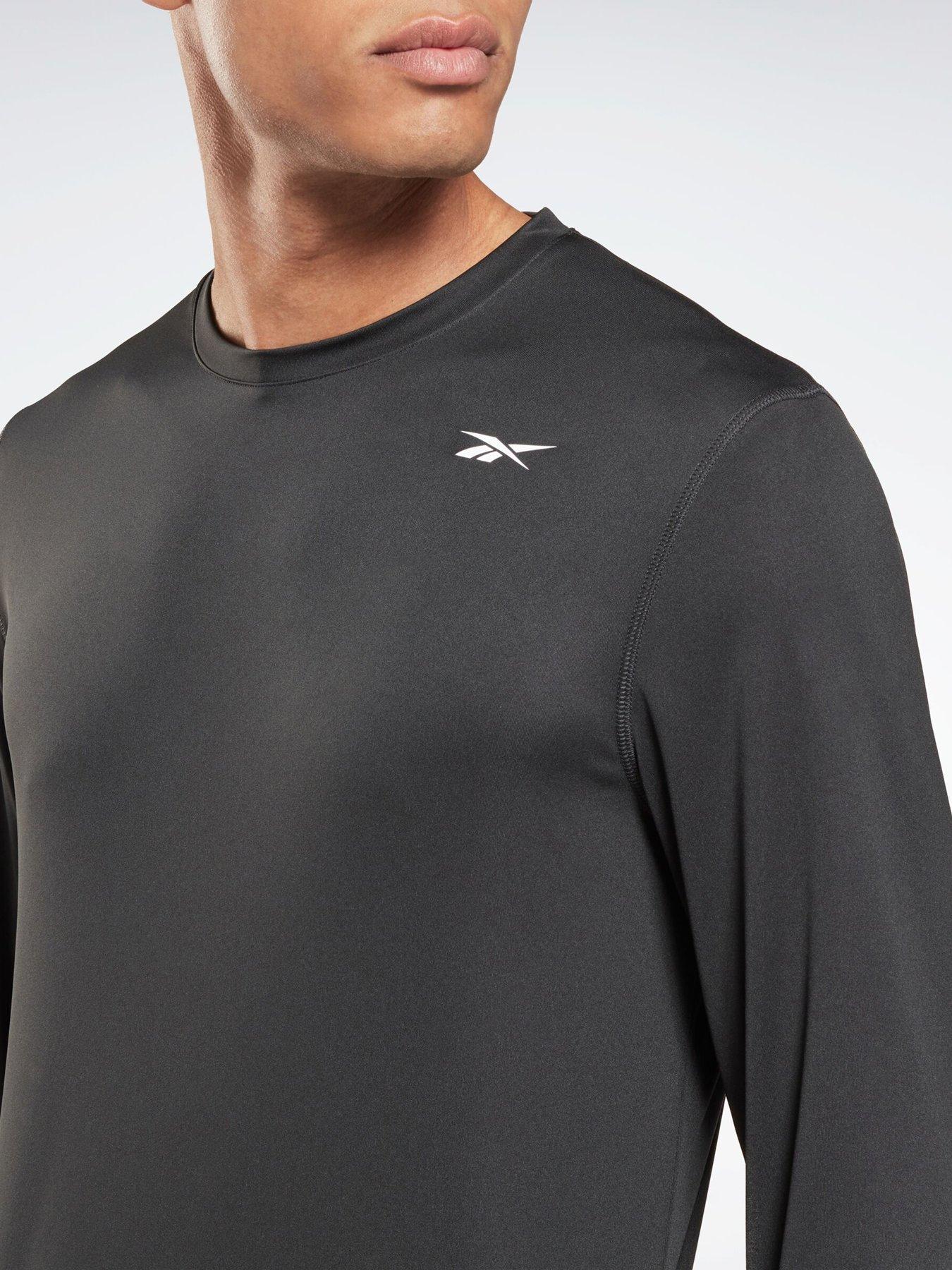 Image 4 of 5 of Reebok Mens Training Train Long Sleeve Tech T-Shirt - Black