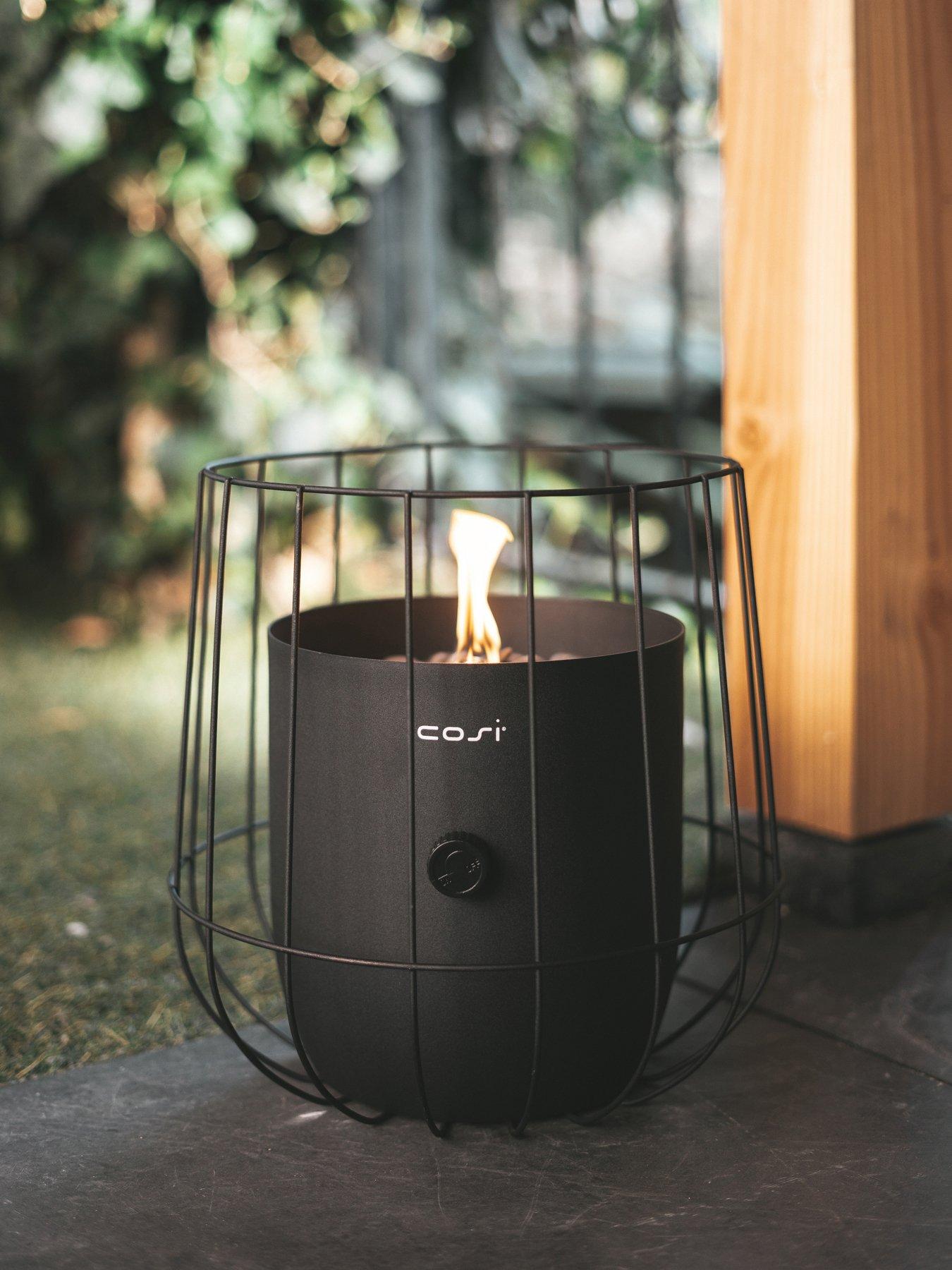 Product photograph of Pacific Lifestyle Cosiscoop Basket Lantern - Black from very.co.uk