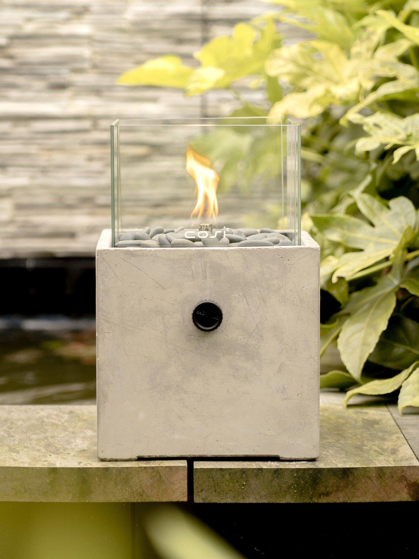 Product photograph of Pacific Lifestyle Cosicement Square Fire Lantern from very.co.uk