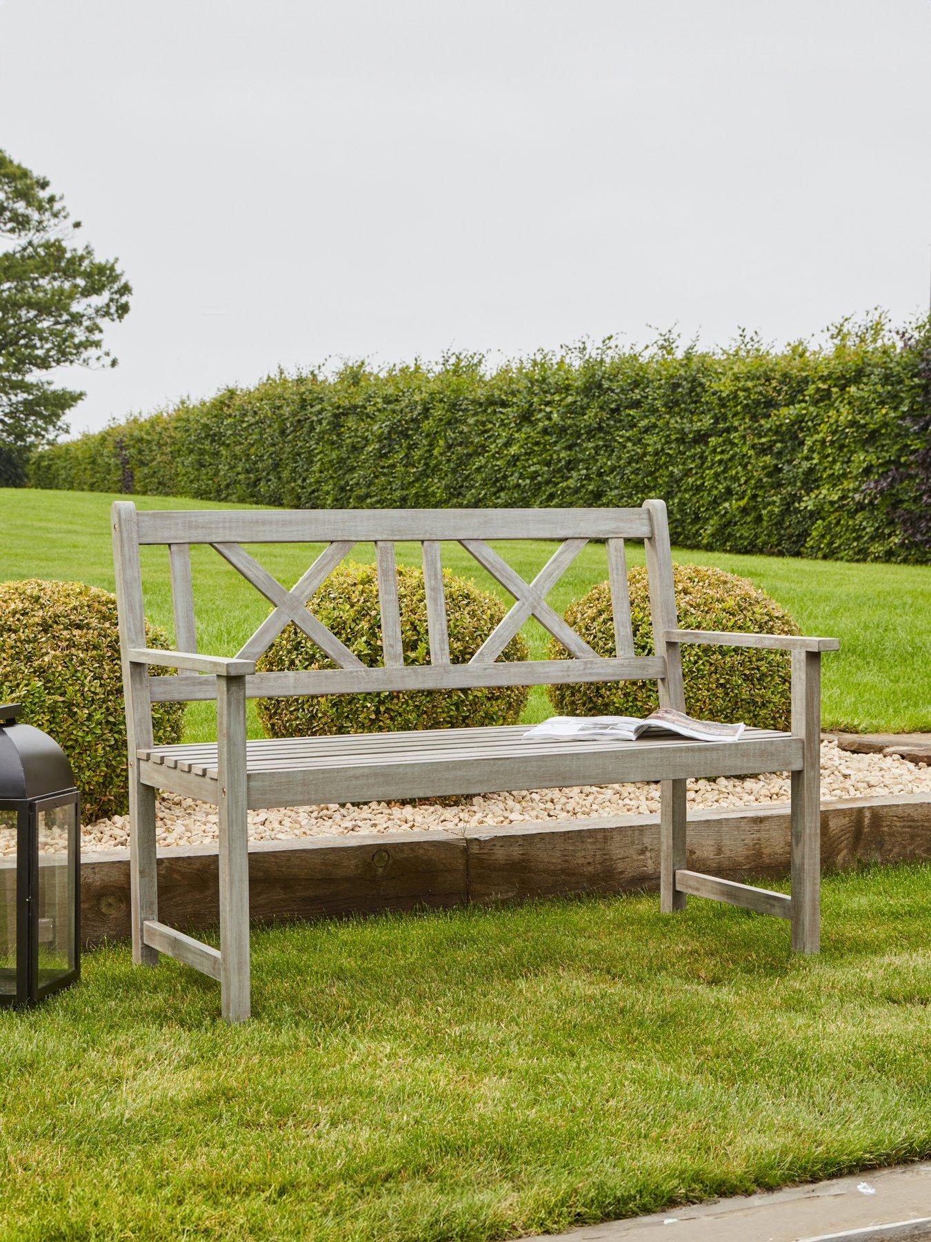 Image 1 of 7 of Pacific Lifestyle Cambridge Antique Grey Outdoor 2 Seater Bench