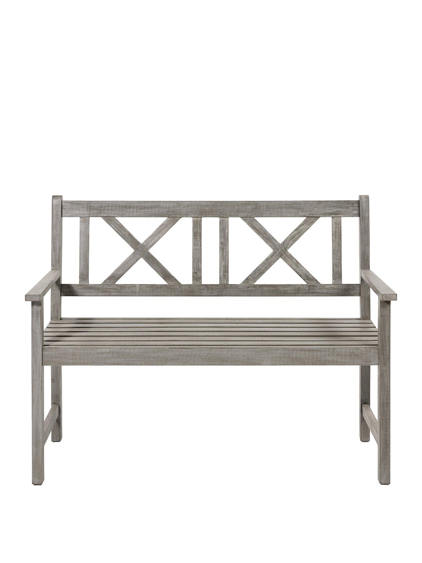Image 2 of 7 of Pacific Lifestyle Cambridge Antique Grey Outdoor 2 Seater Bench