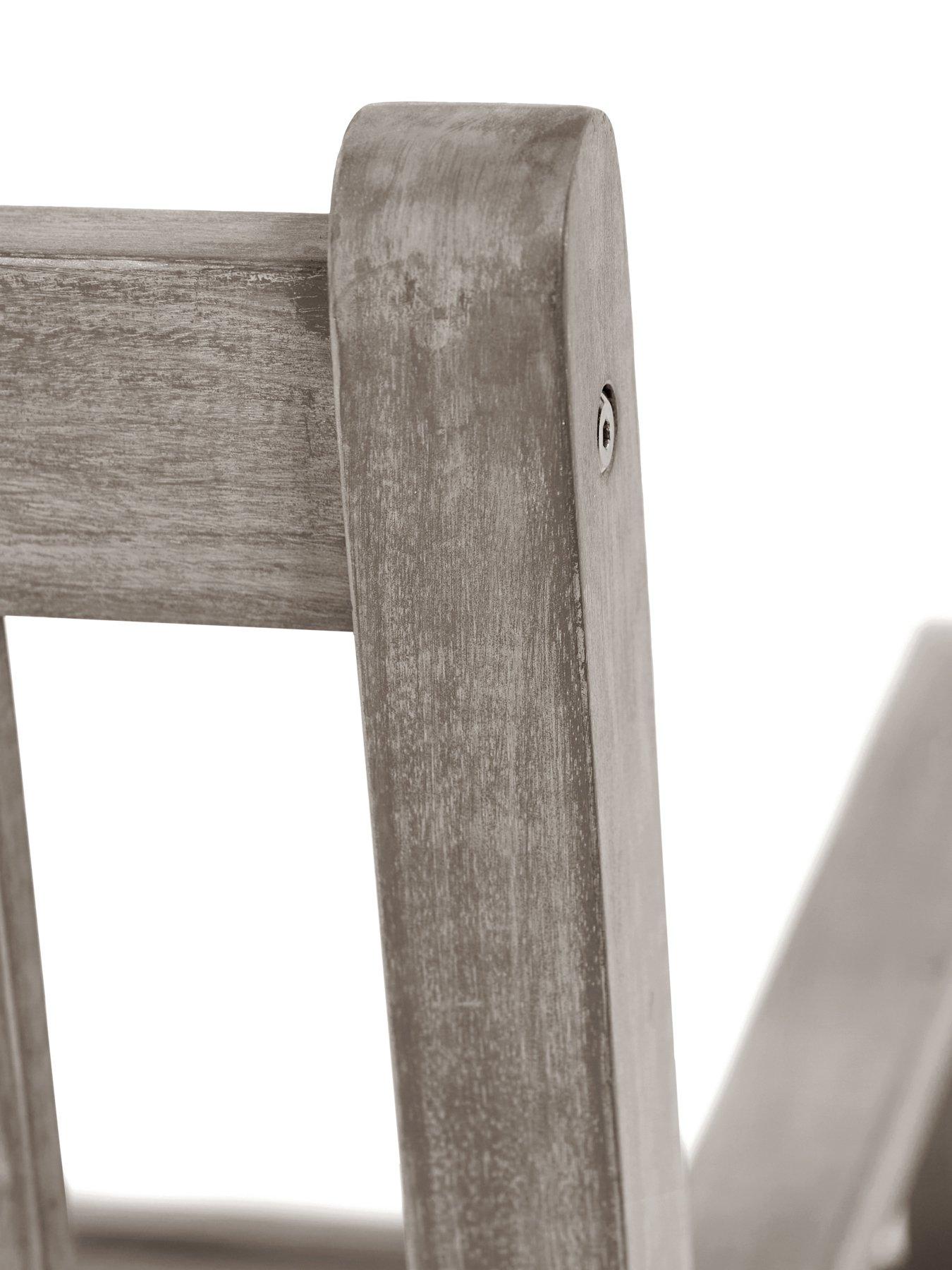 Image 4 of 7 of Pacific Lifestyle Cambridge Antique Grey Outdoor 3 Seater Acacia Wood Bench
