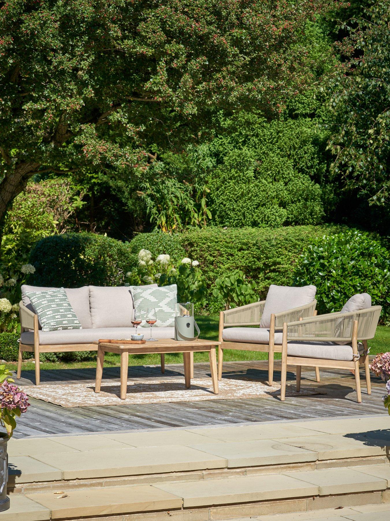 Product photograph of Pacific Lifestyle Denver Sage Green Outdoor Seating Set from very.co.uk