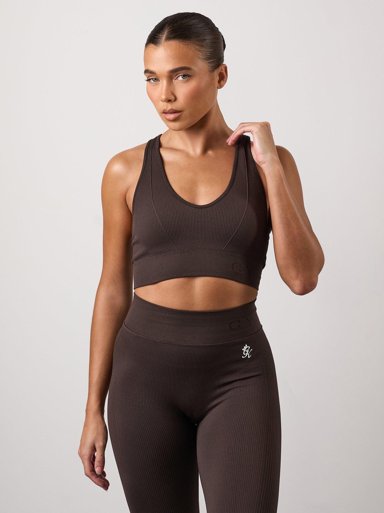 Gym King Womens Formation Rib Bra - Brown