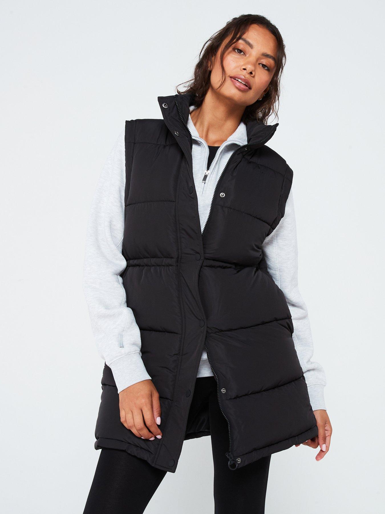 Gym King Womens Longline Gilet - Black