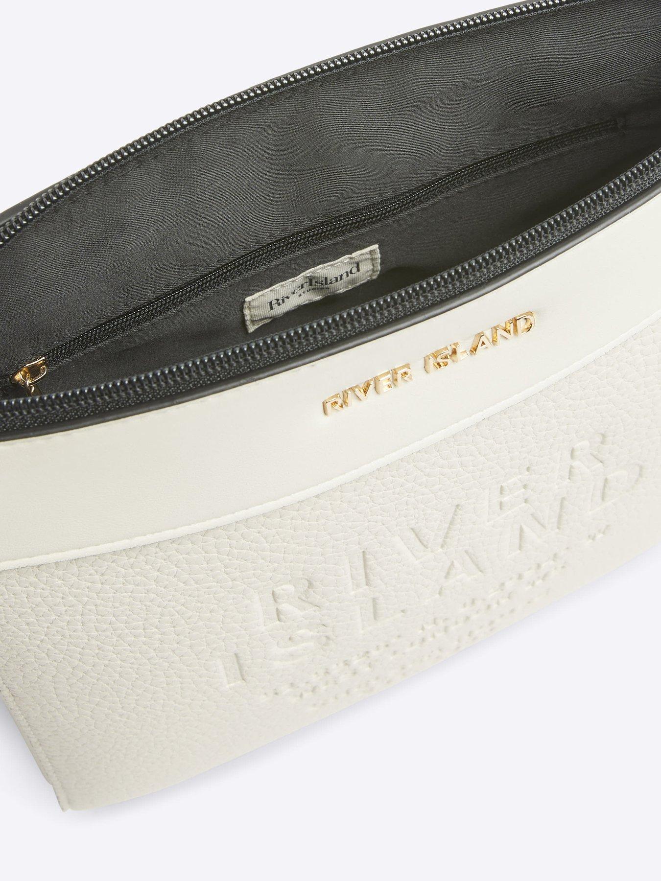 Image 5 of 5 of River Island Debossed Messenger Bag - Cream