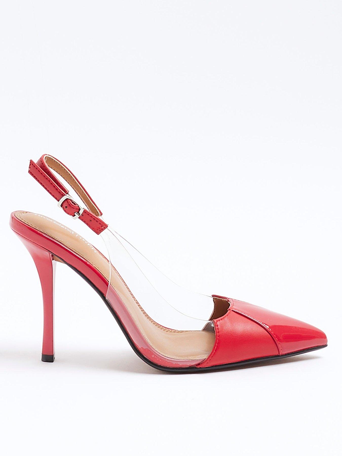 Vinyl Sling Back Court Shoe Red