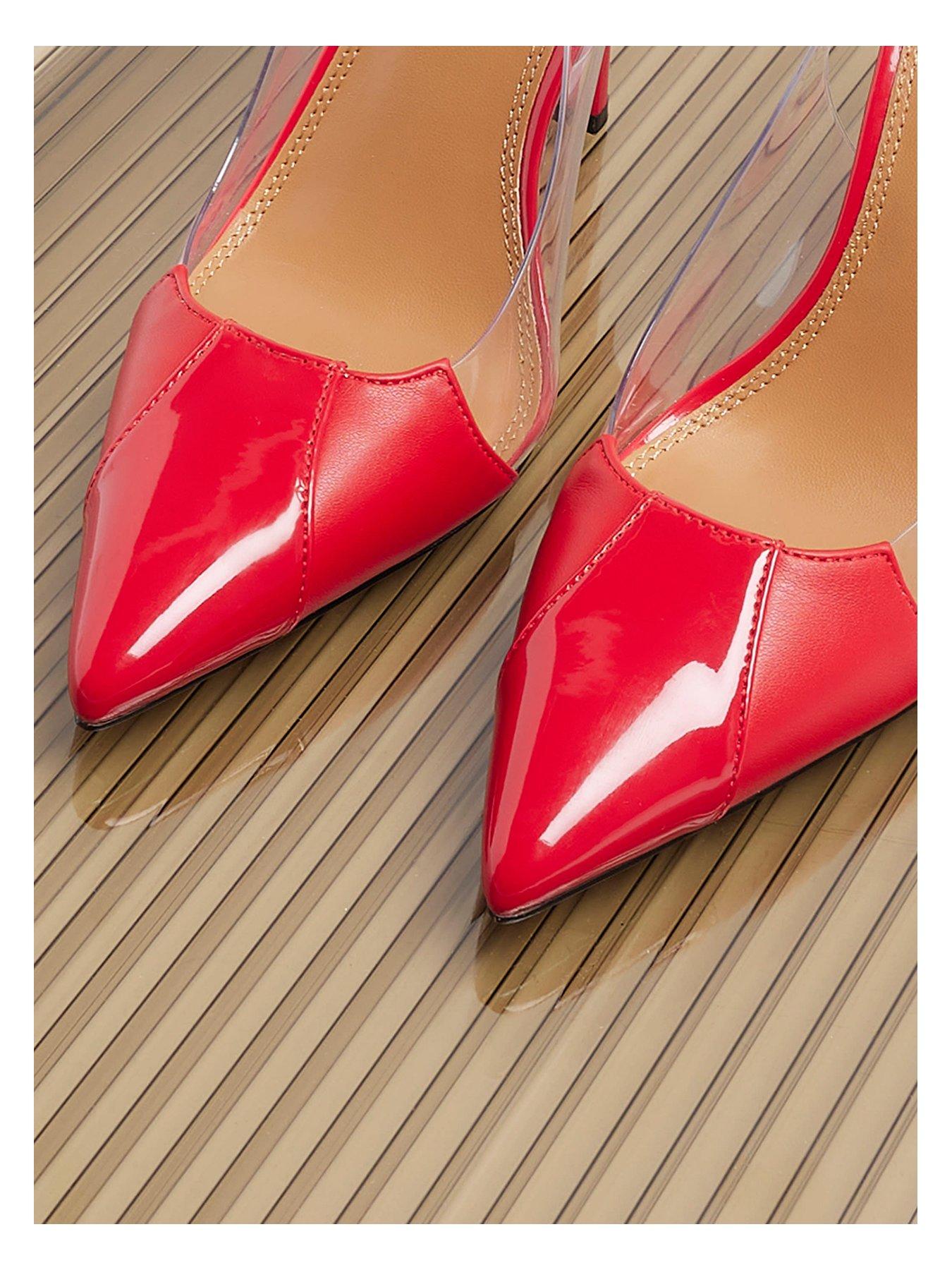 Red vinyl heels hotsell