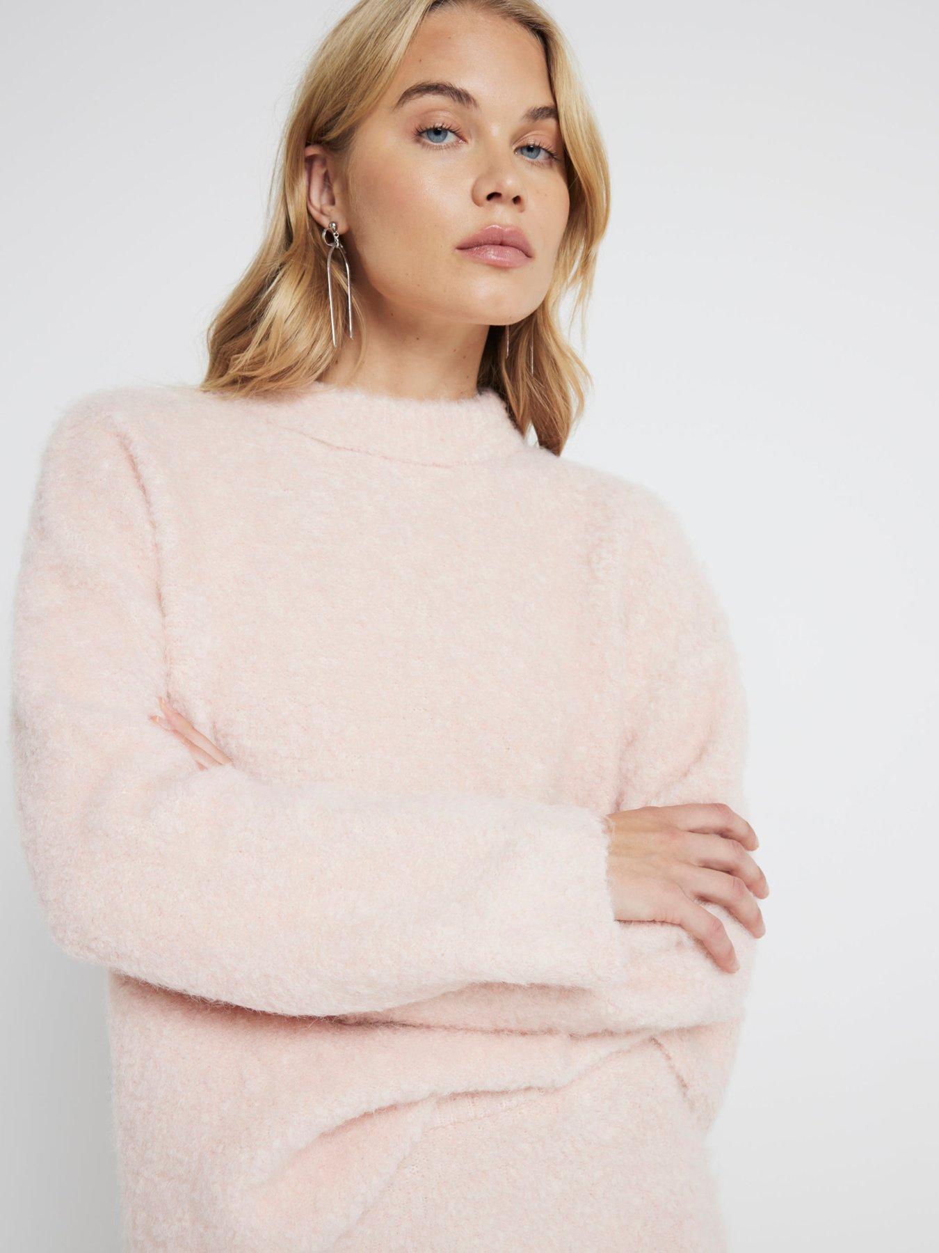 undefined Fuzzy Knit Jumper - Light Pink