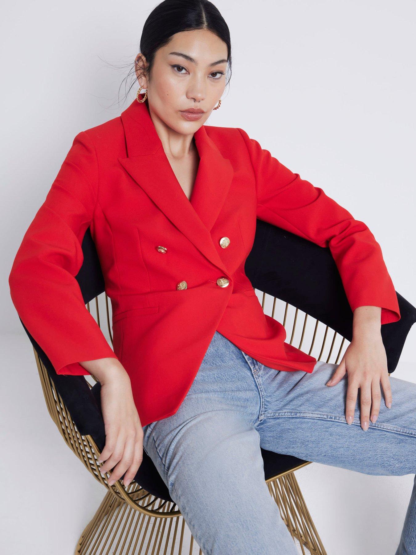 River island red blazer store