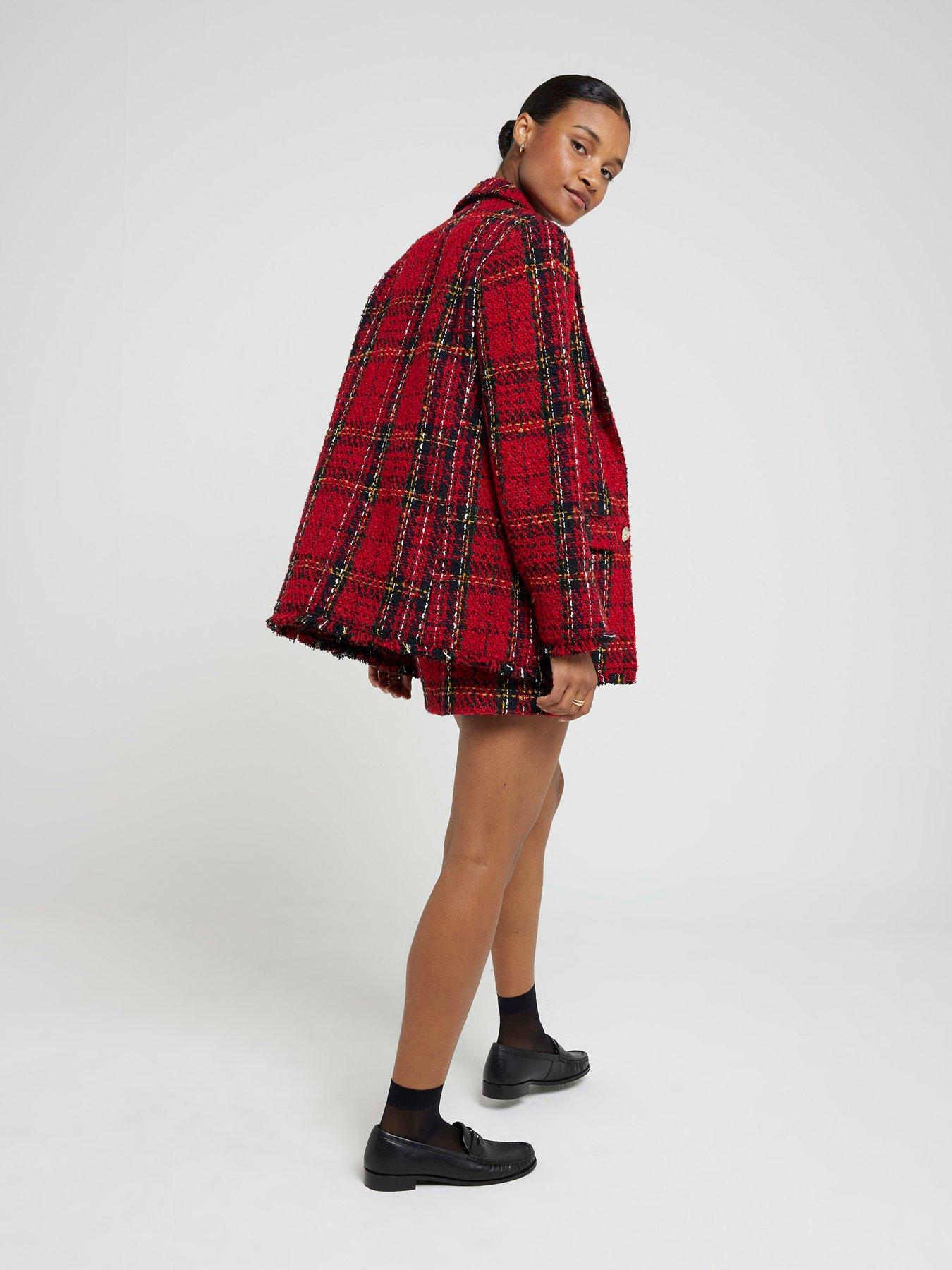 River island tartan blazer online