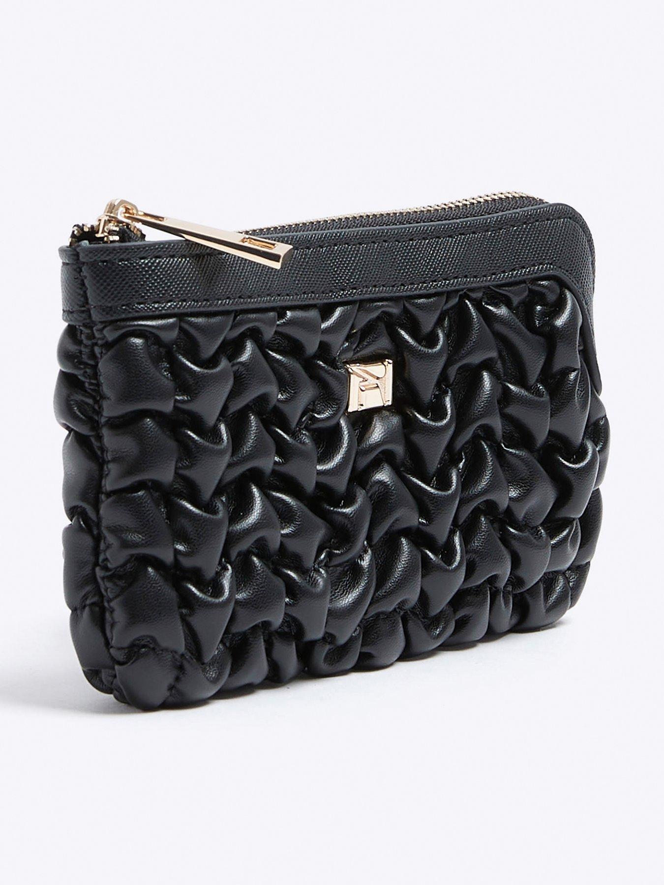 River Island Scrunch Quilted Pouch Black Very