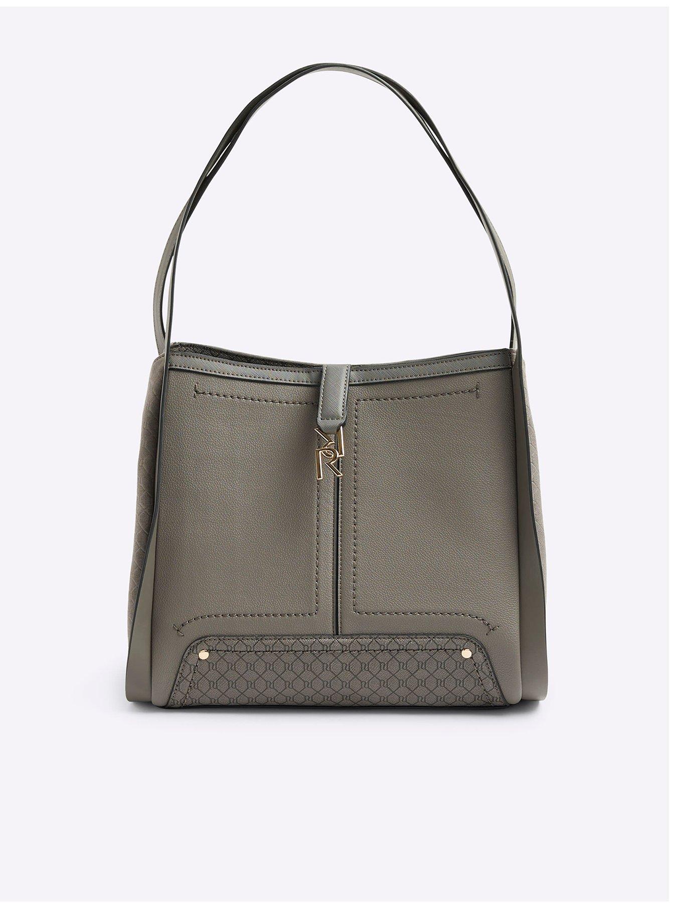 Tab Front Slouch Bag Grey