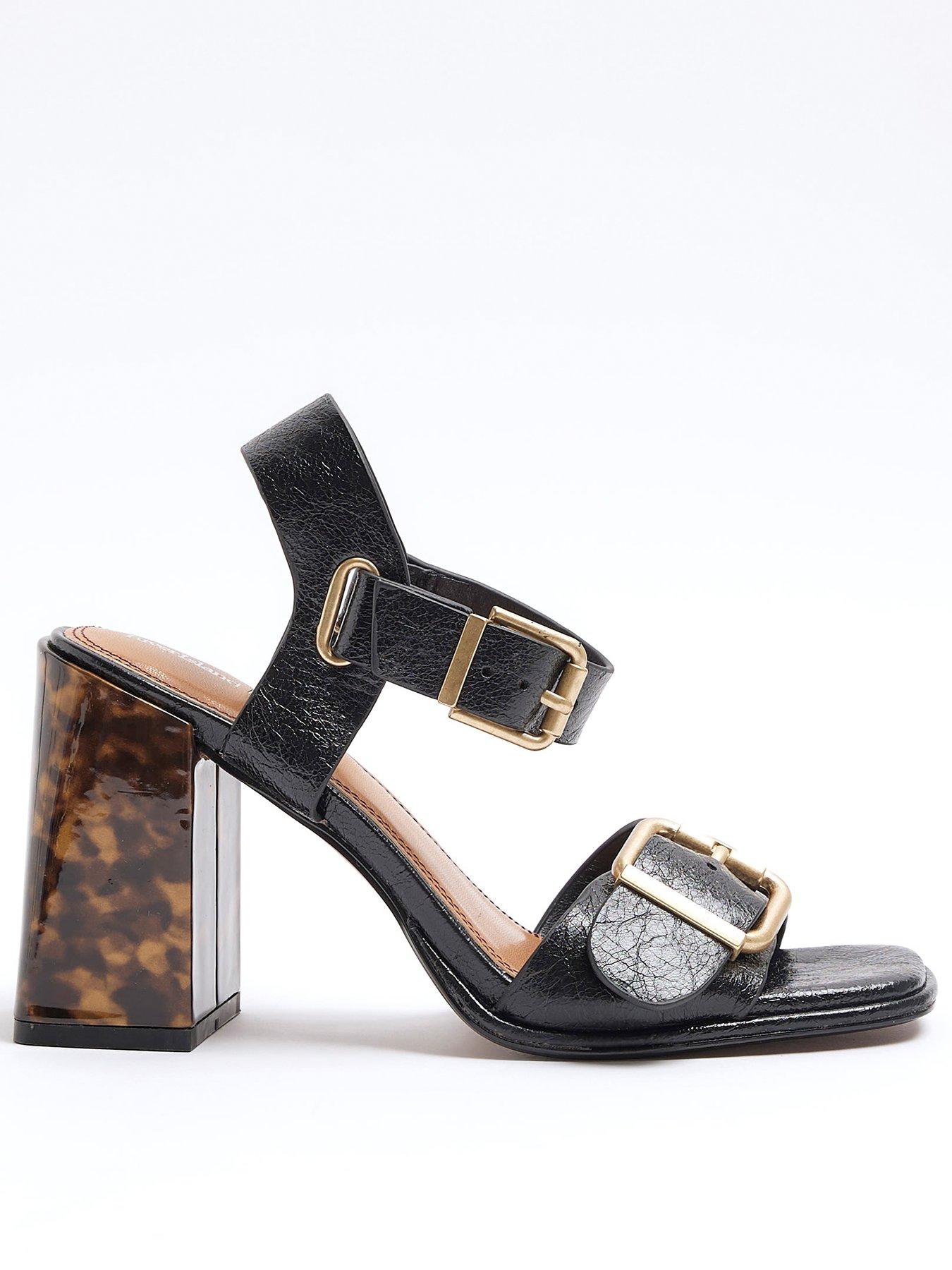 River Island Two Part Block Sandal Black Very