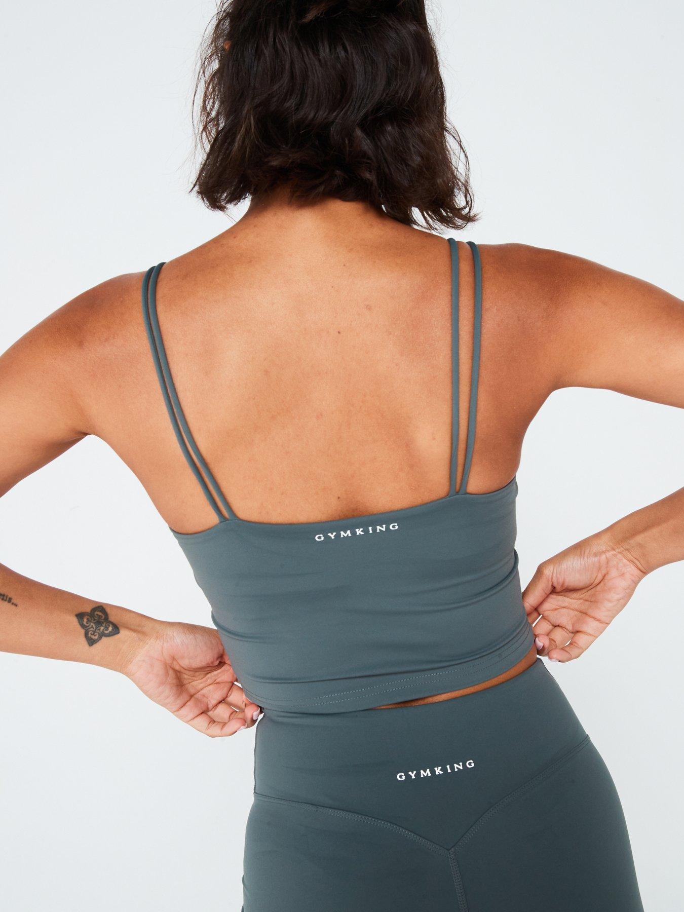 Image 4 of 6 of Gym King Womens 365 Long Line Tank Sports Bra &nbsp;- Green