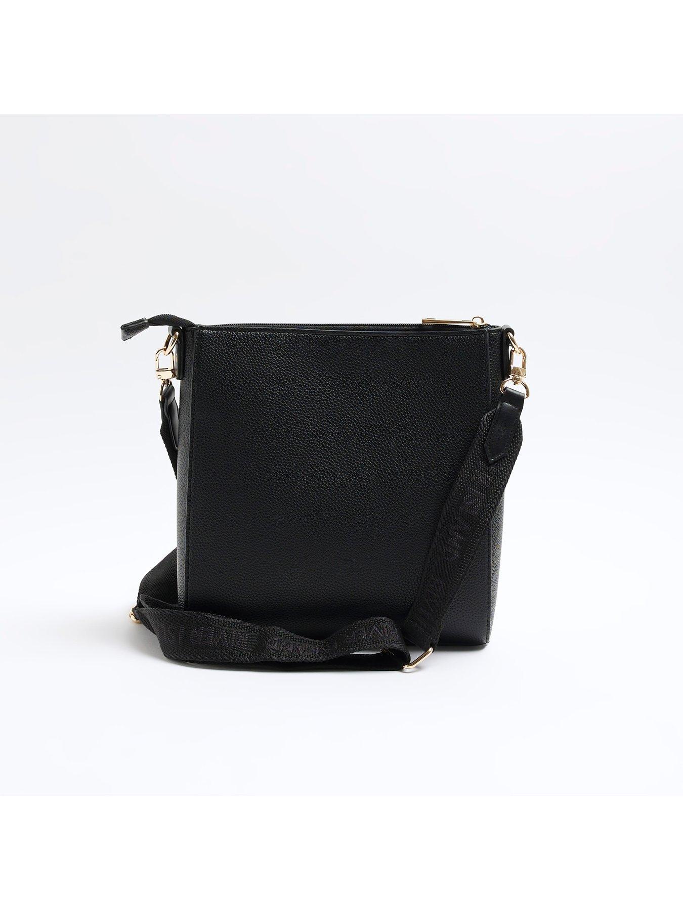 Debossed Messenger Bag Black