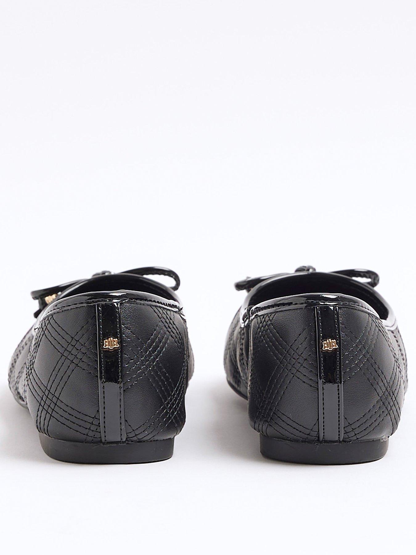 Image 3 of 5 of River Island Knot Toe Cap Ballerina - Black