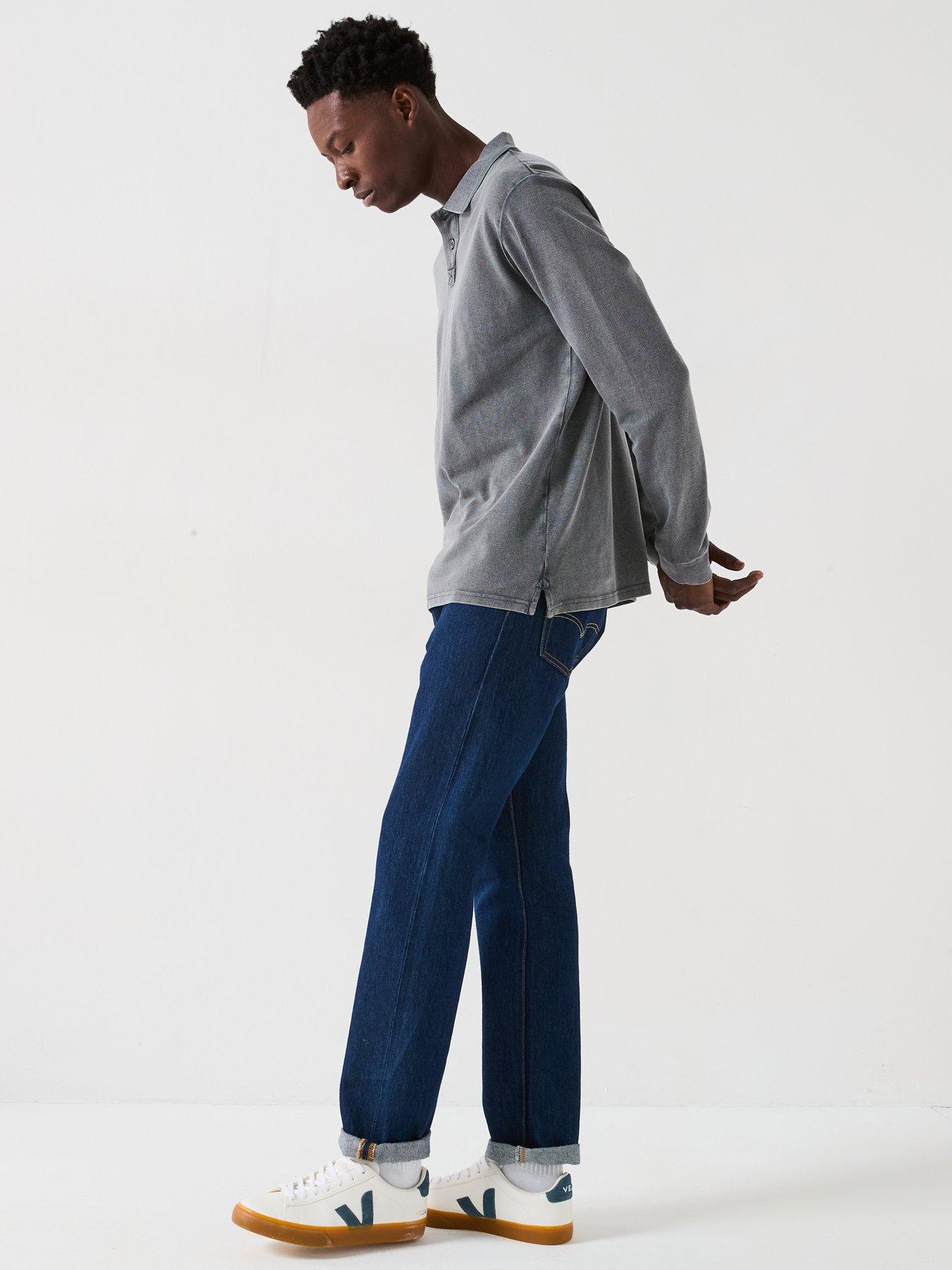 Image 5 of 6 of Very Man Garment Dyed Longsleeve Pique Polo - Dark Grey