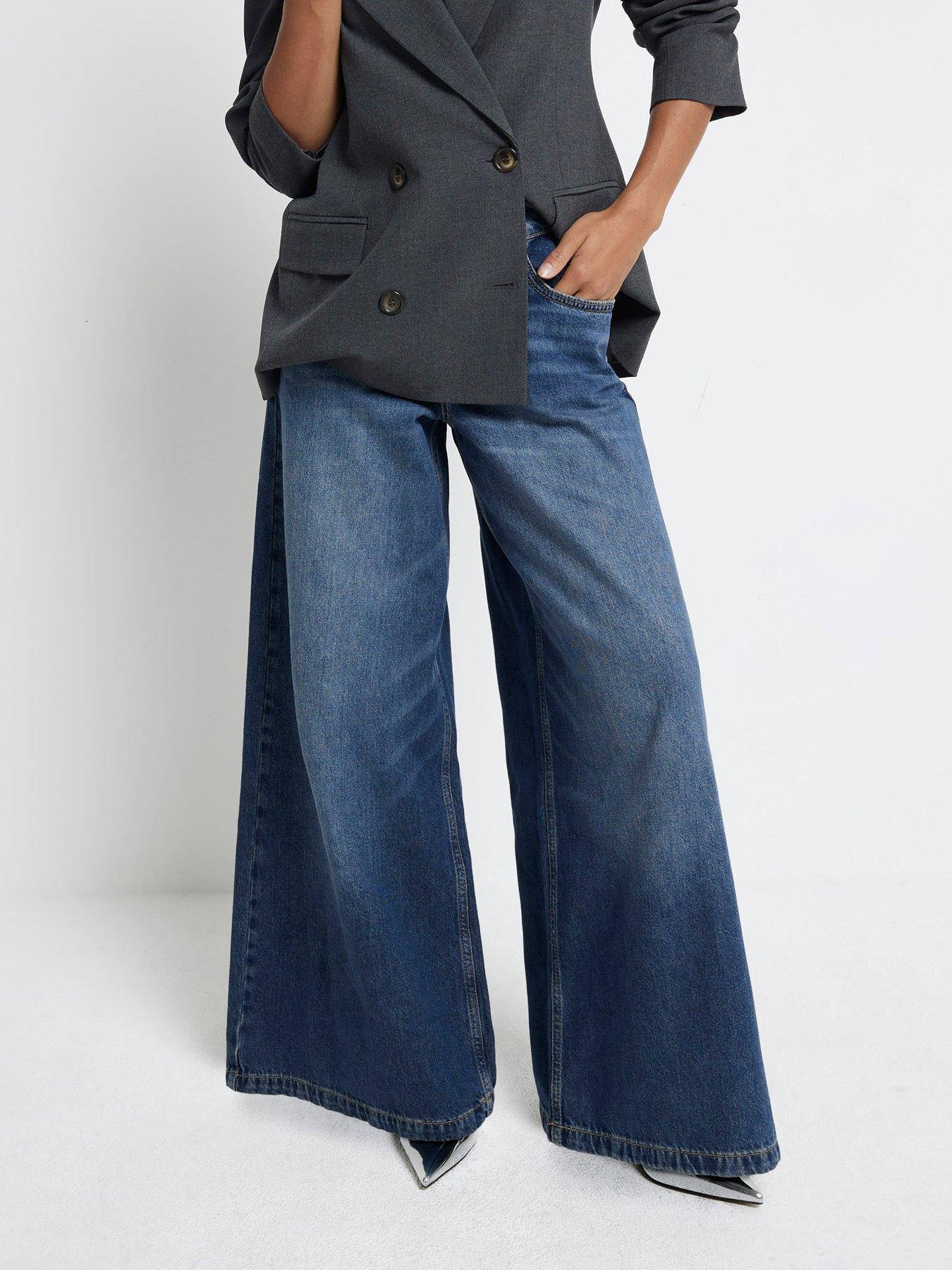 Women | Petite | Wide Leg Jeans | High | Very