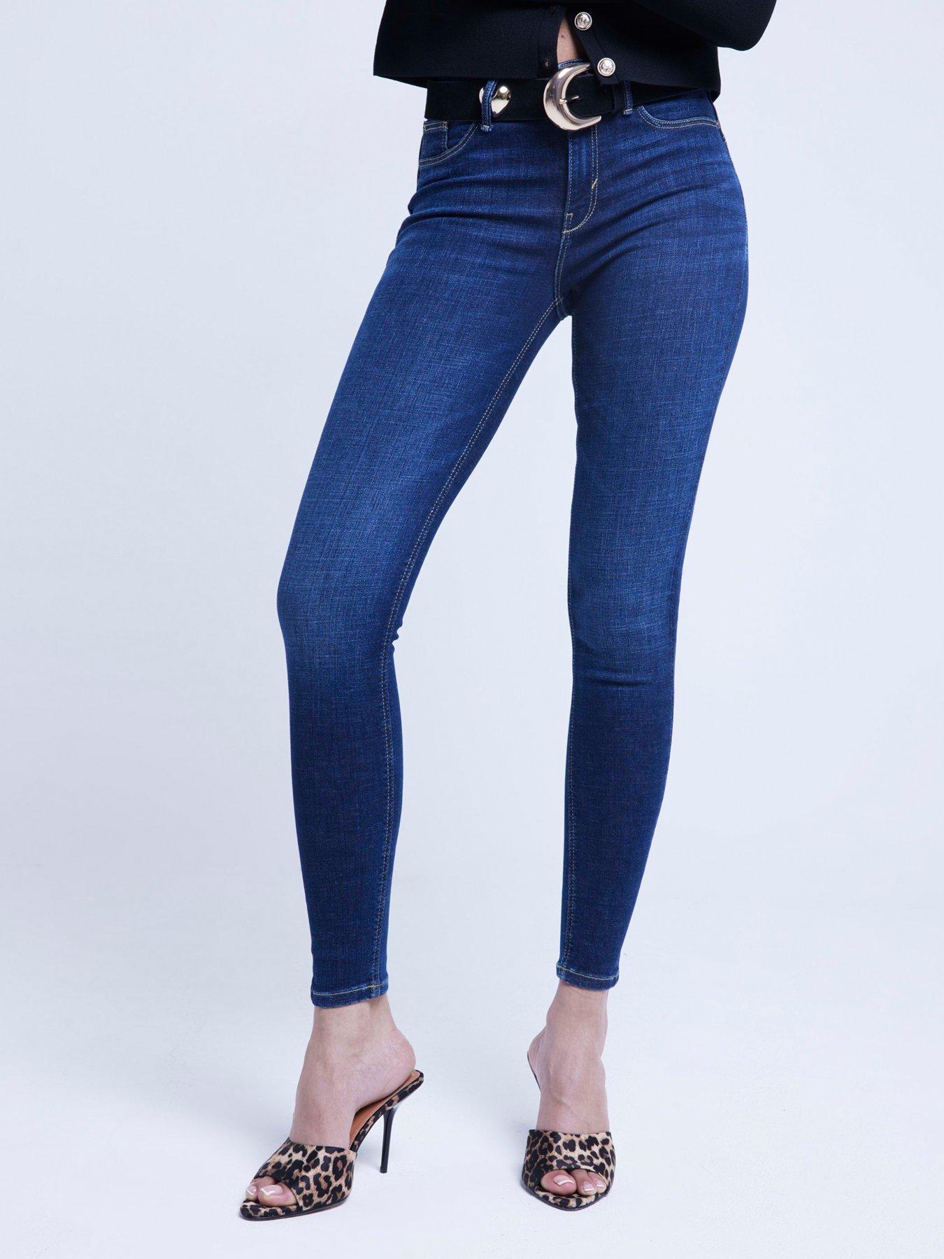 River Island Midi Rise Skinny Sculpt Jean Dark Denim Blue Very