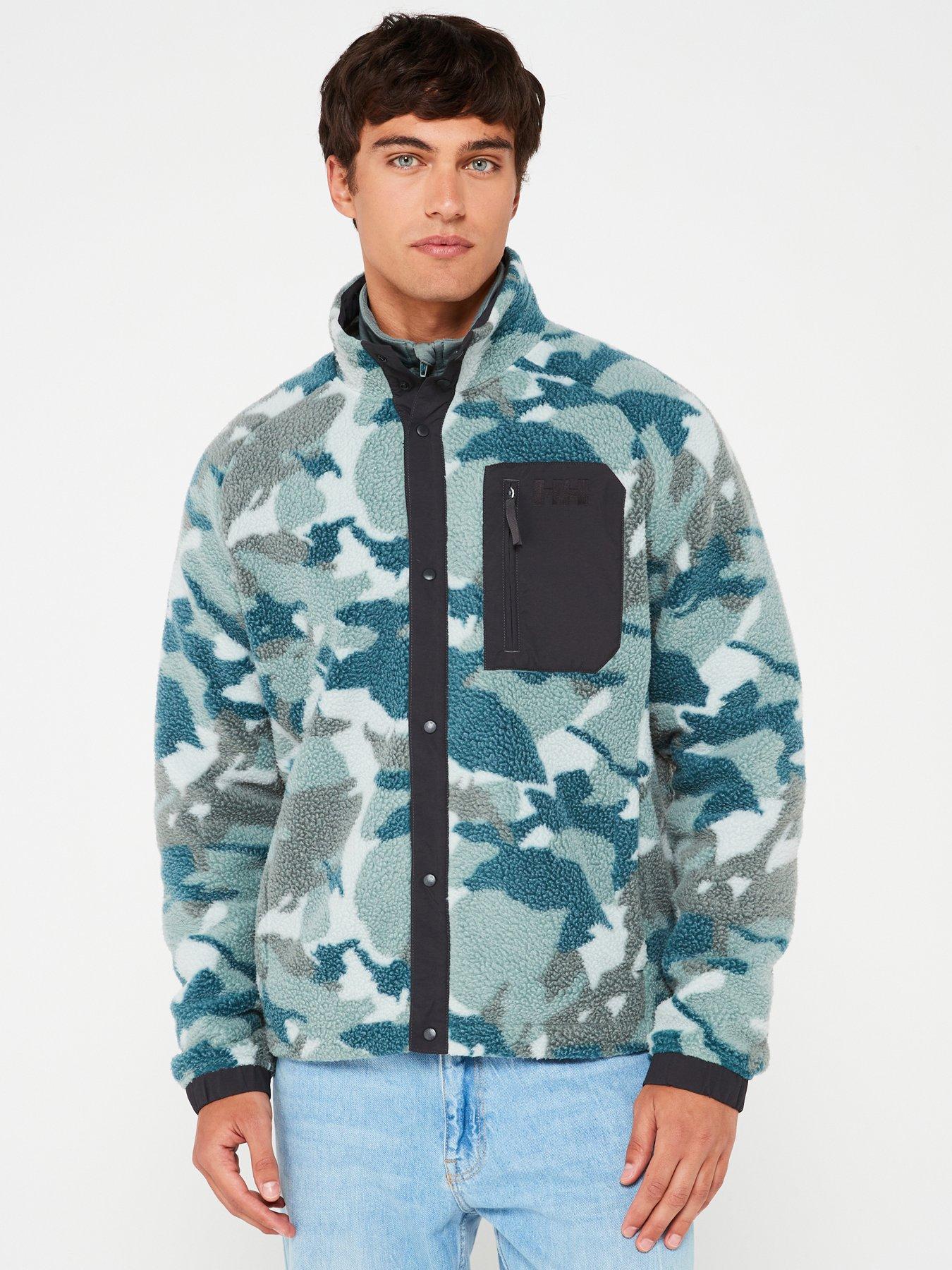 undefined Mens Panorama Printed Pile Snap - Green
