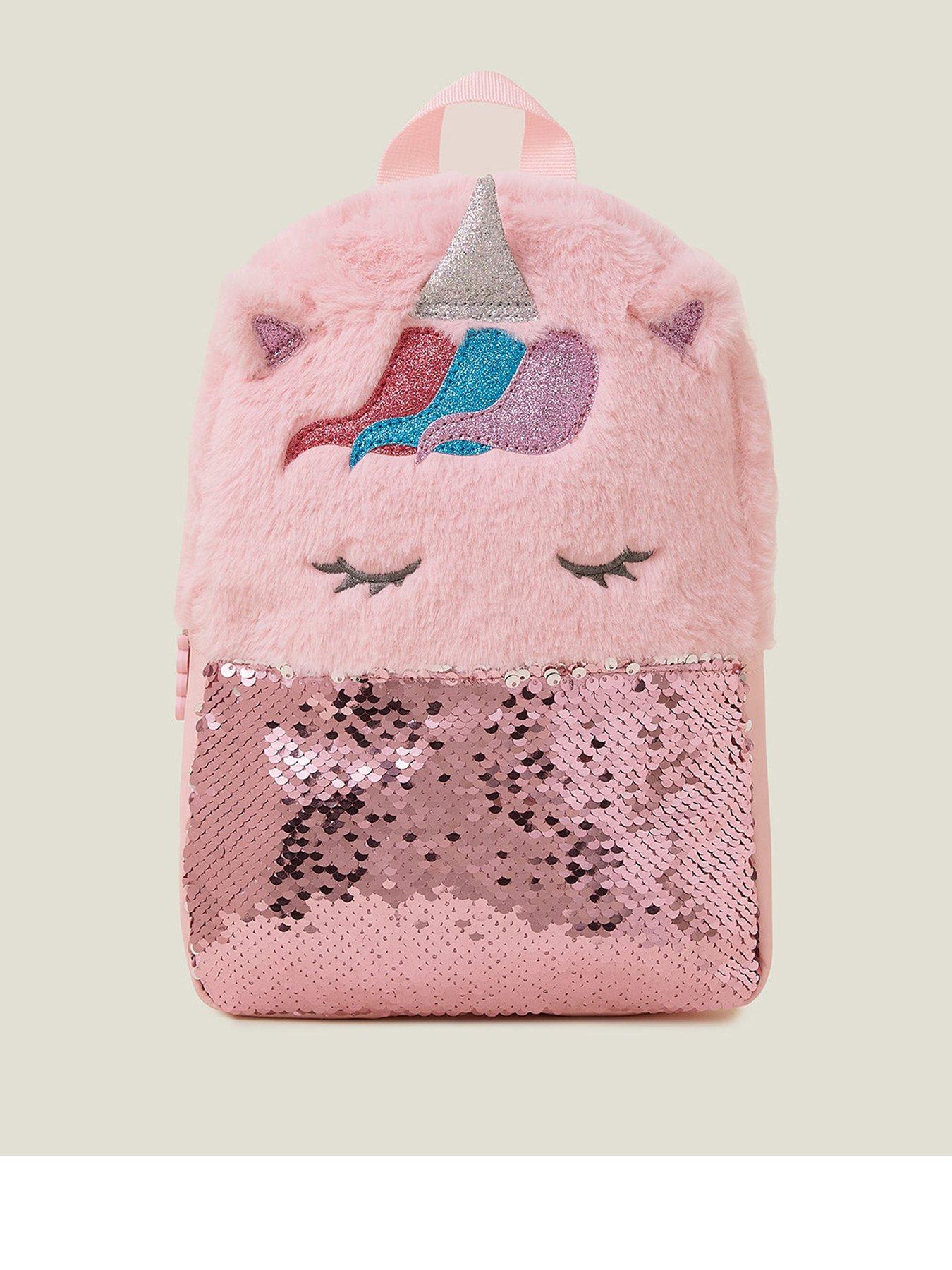 Pink fluffy backpack best sale