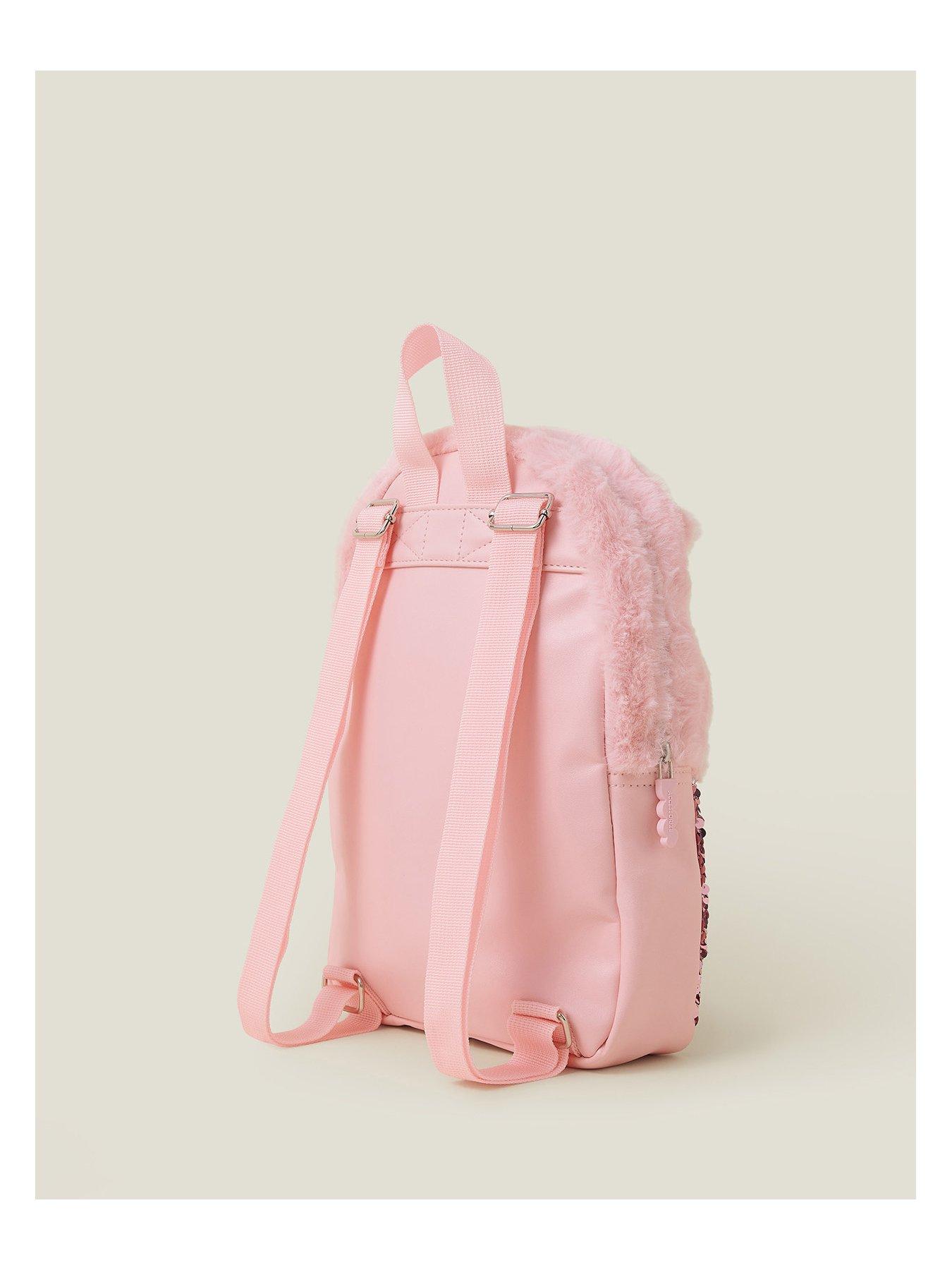 Accessorize Girls Fluffy Unicorn Backpack Pink Very